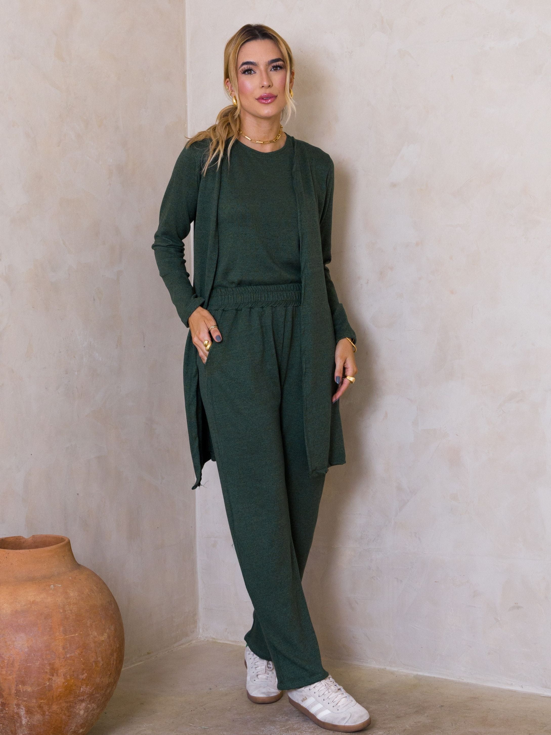 Conjunto Malha de Tricot Três Peças