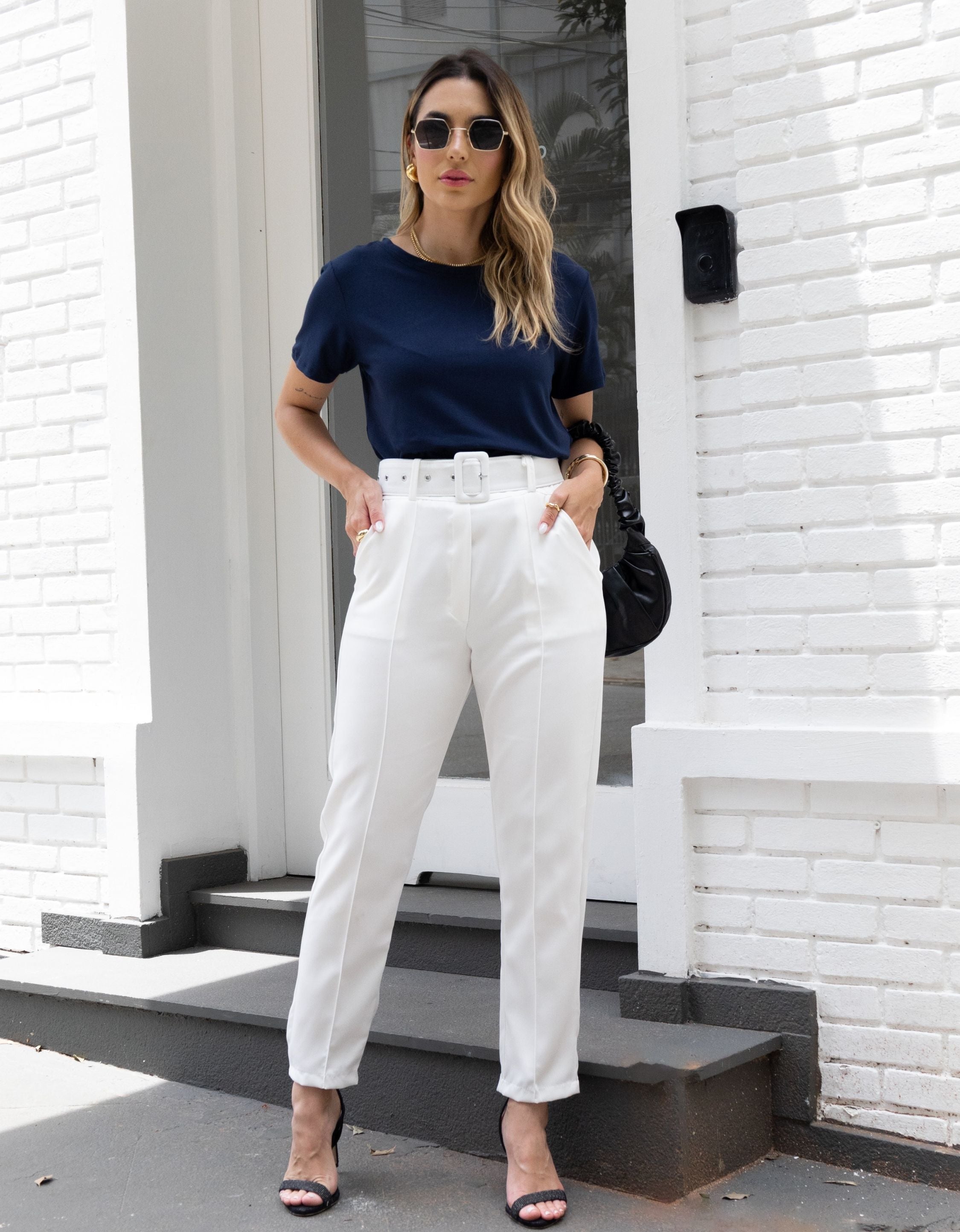 Blusa Malha de Viscose Gola Canoa