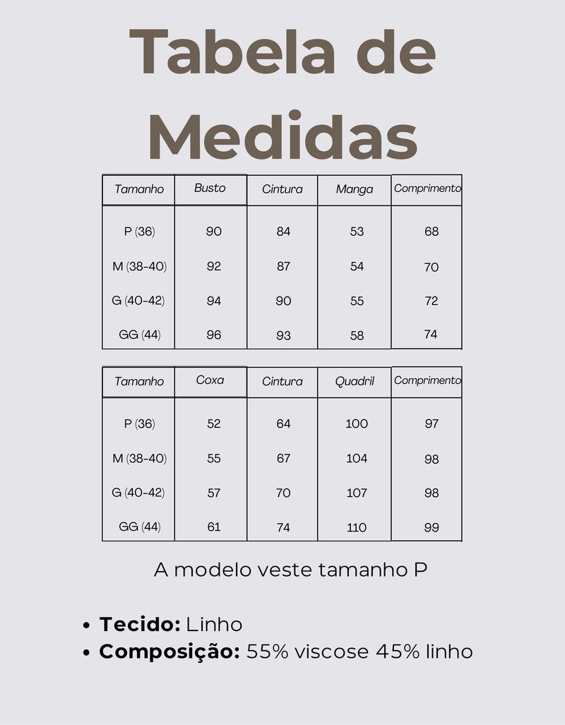 Tabela de Medidas
