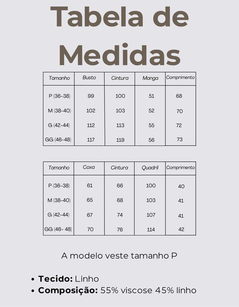 Tabela de Medidas