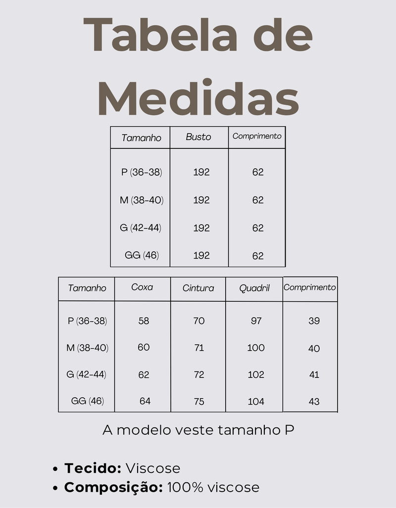 Tabela de Medidas