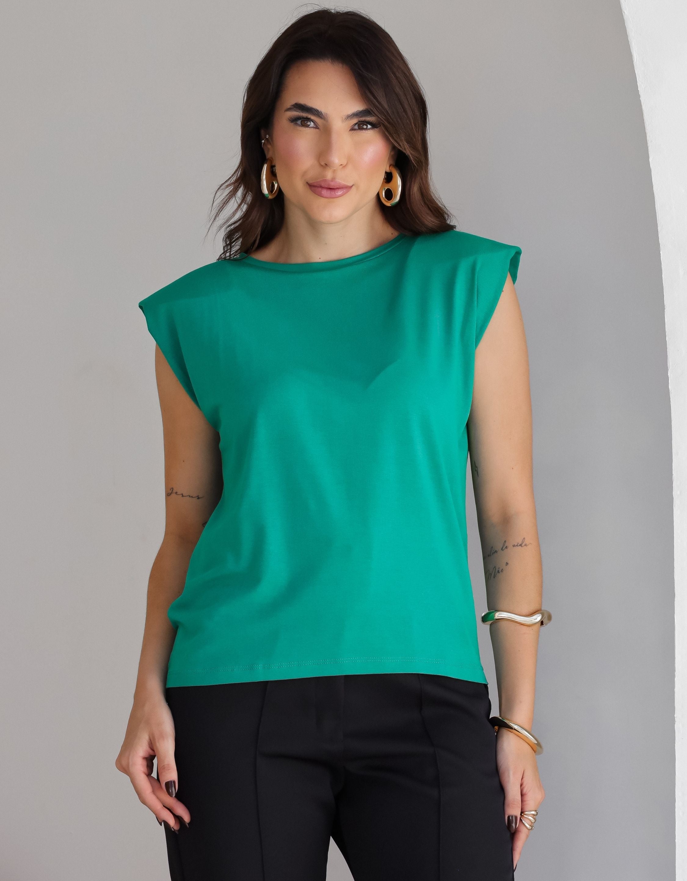Blusa Muscle Tee com Ombreiras