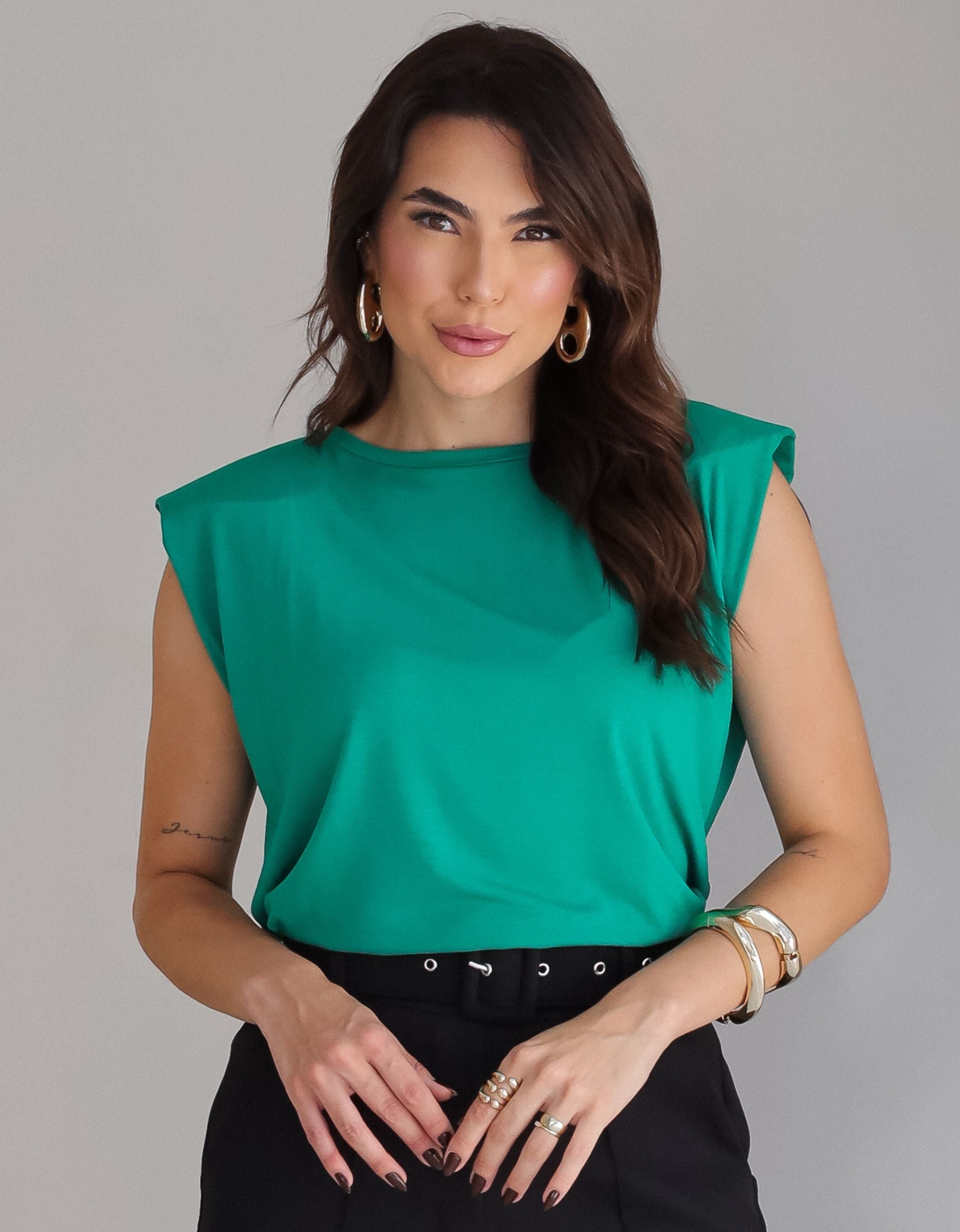 Blusa Muscle Tee com Ombreiras