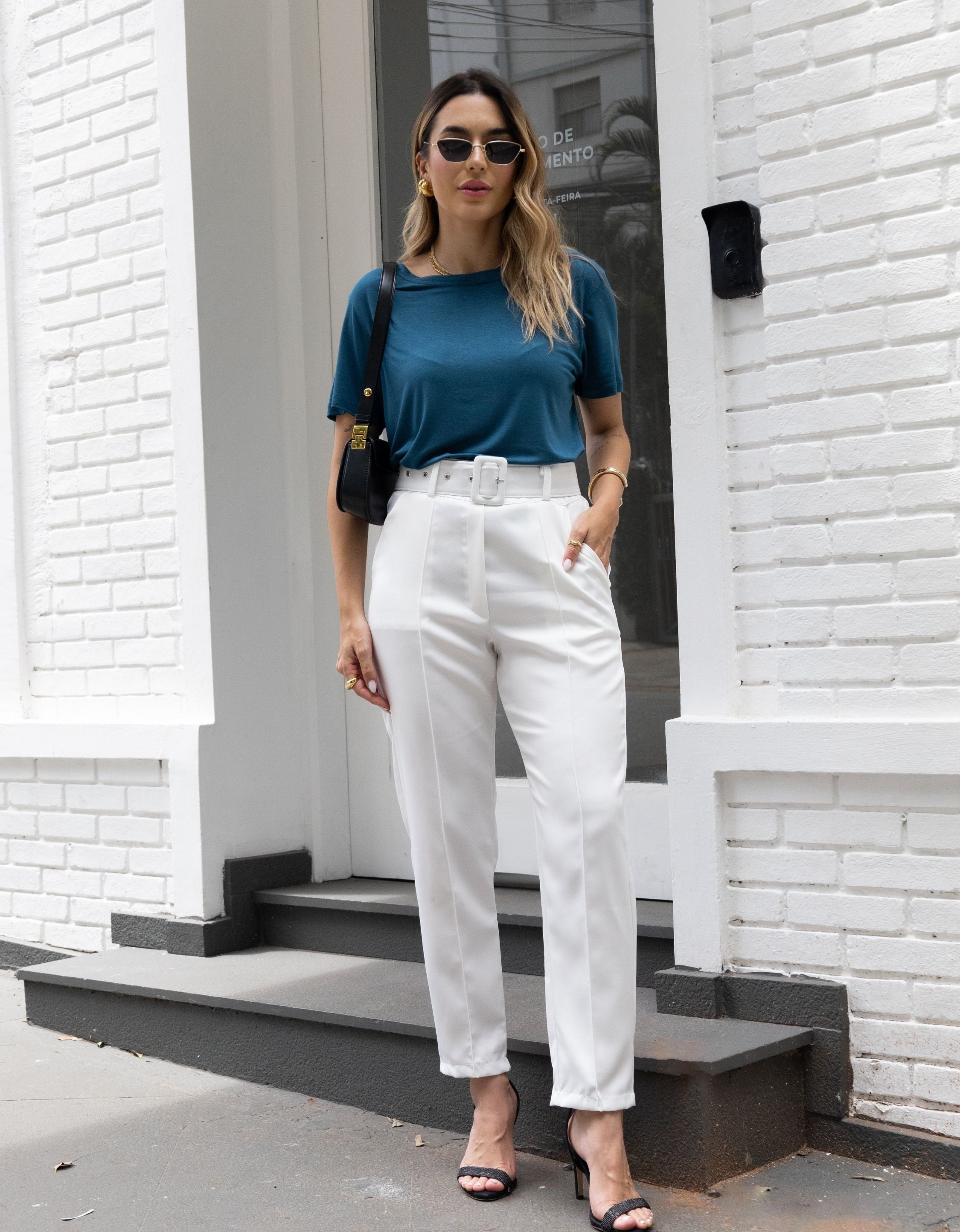 Blusa Malha de Viscose Gola Canoa