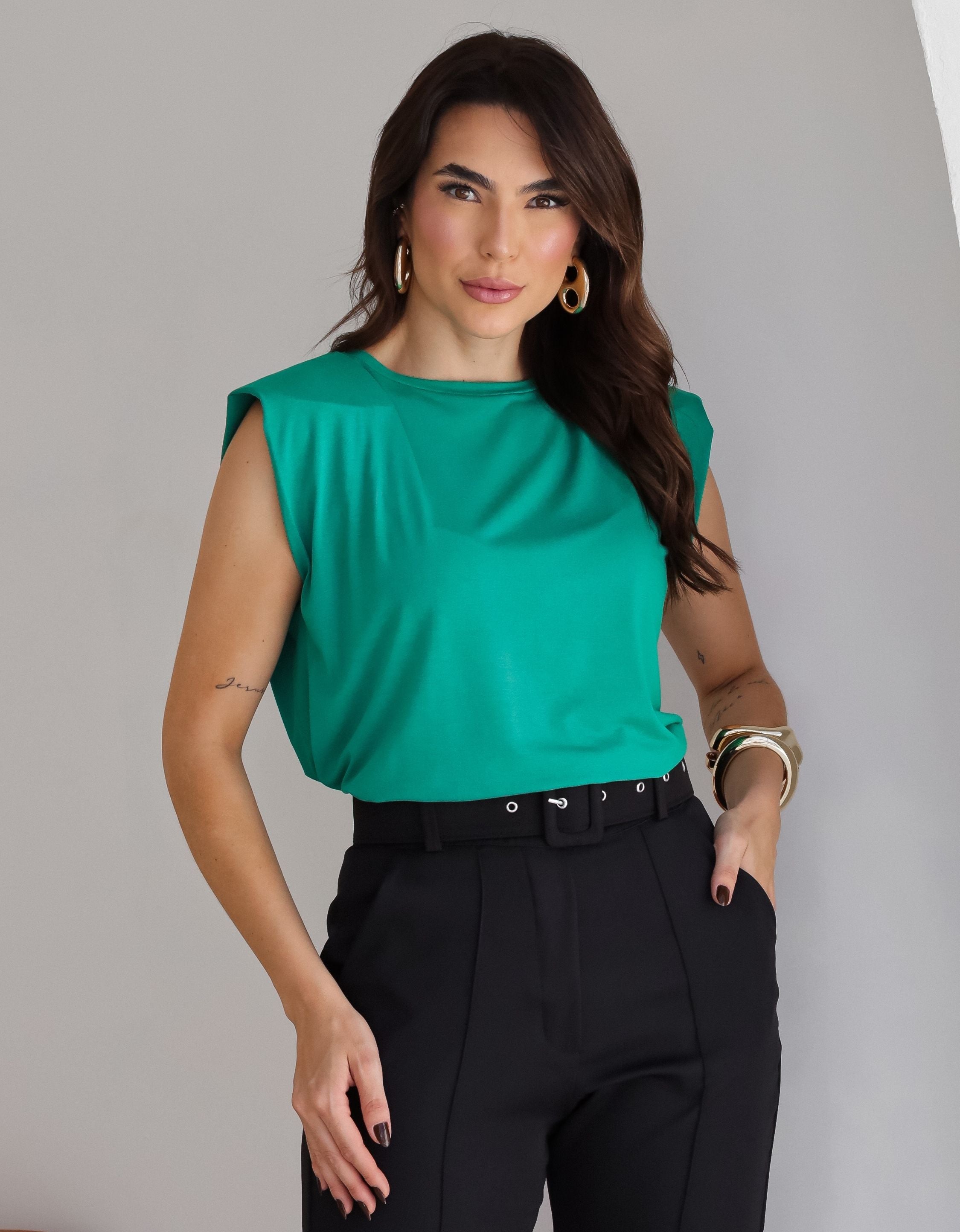 Blusa Muscle Tee com Ombreiras