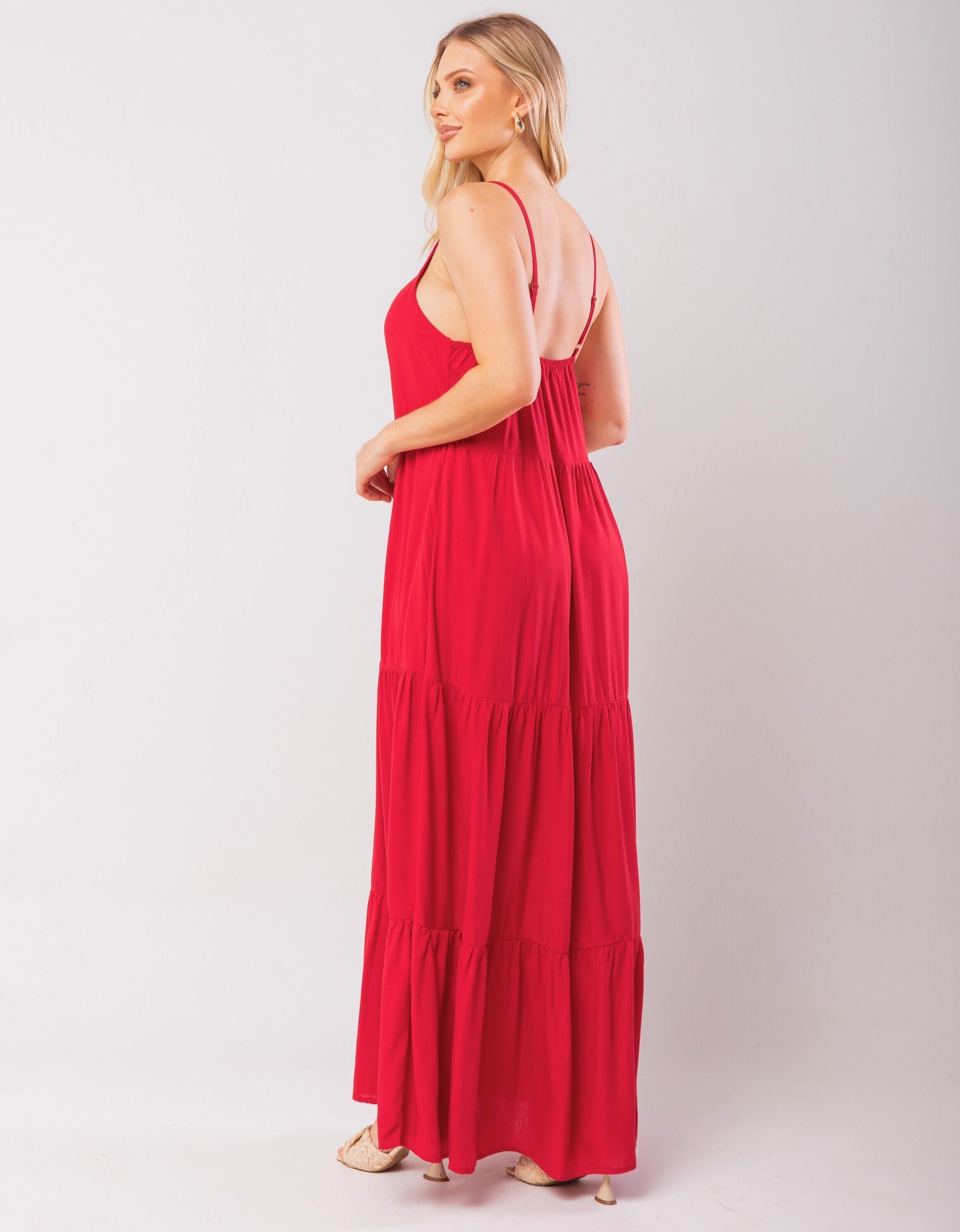 Vestido Longo Viscolinho com Alças Reguláveis