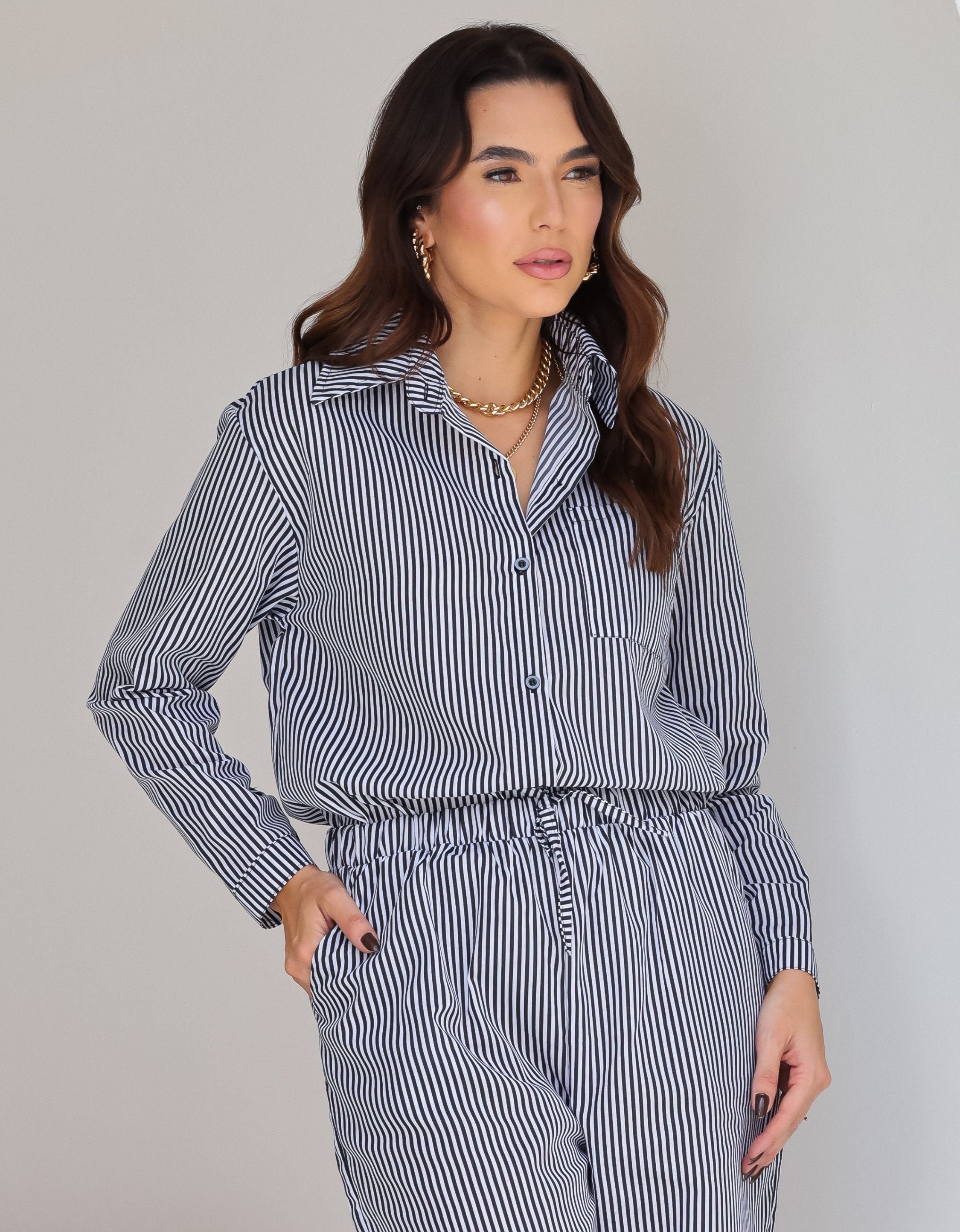 Camisa Oversized em Tricoline