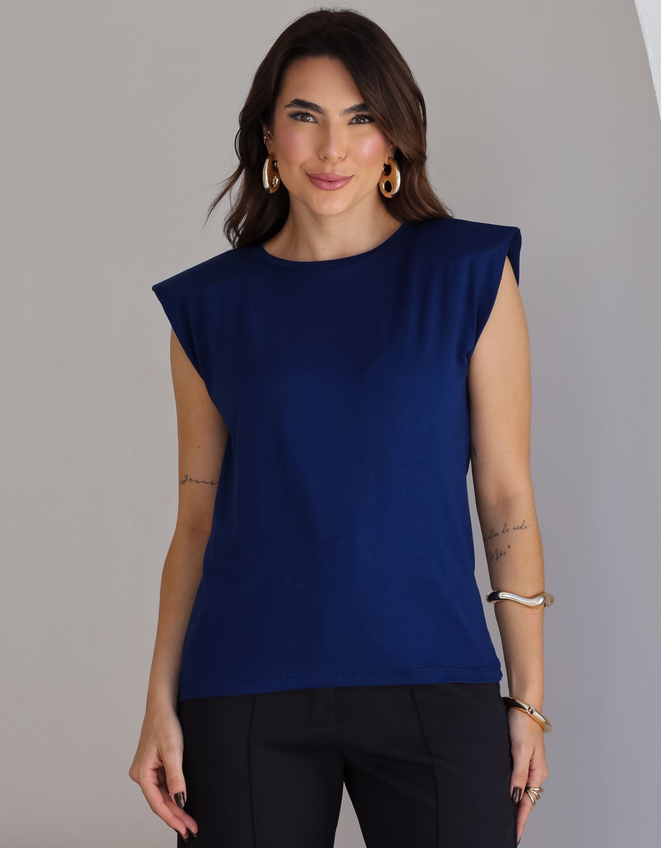 Blusa Muscle Tee com Ombreiras