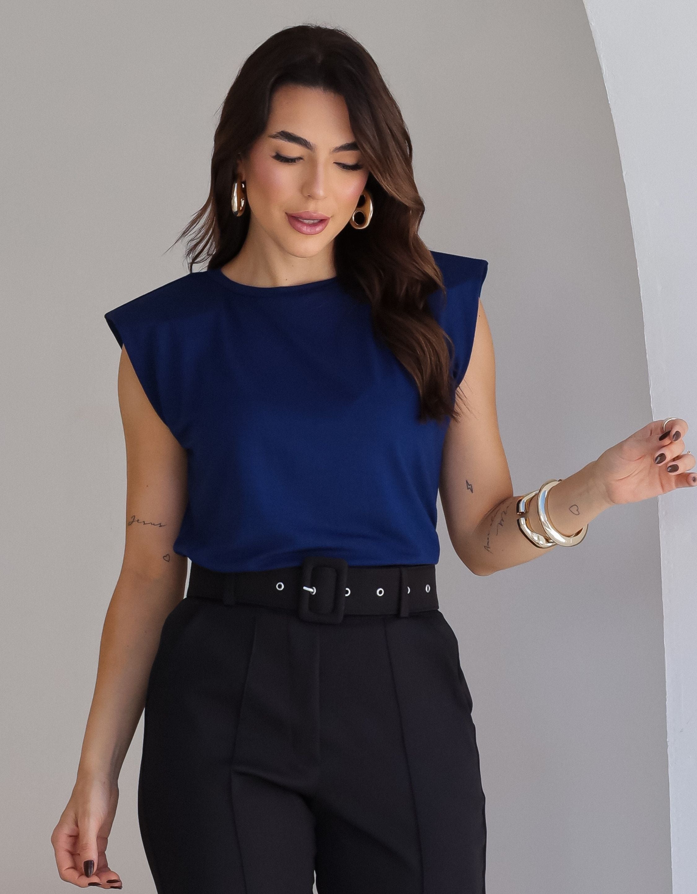 Blusa Muscle Tee com Ombreiras