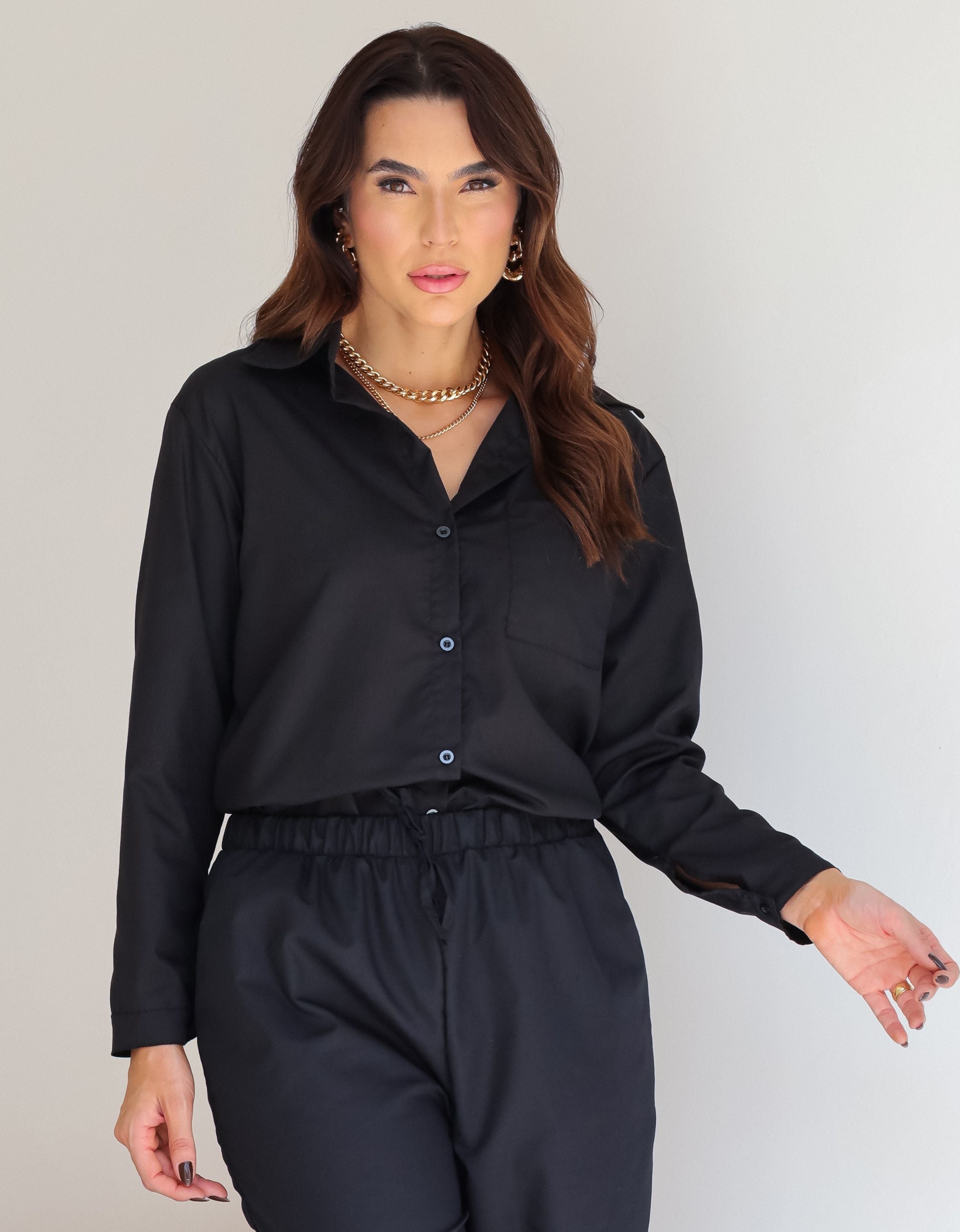 Camisa Oversized em Tricoline