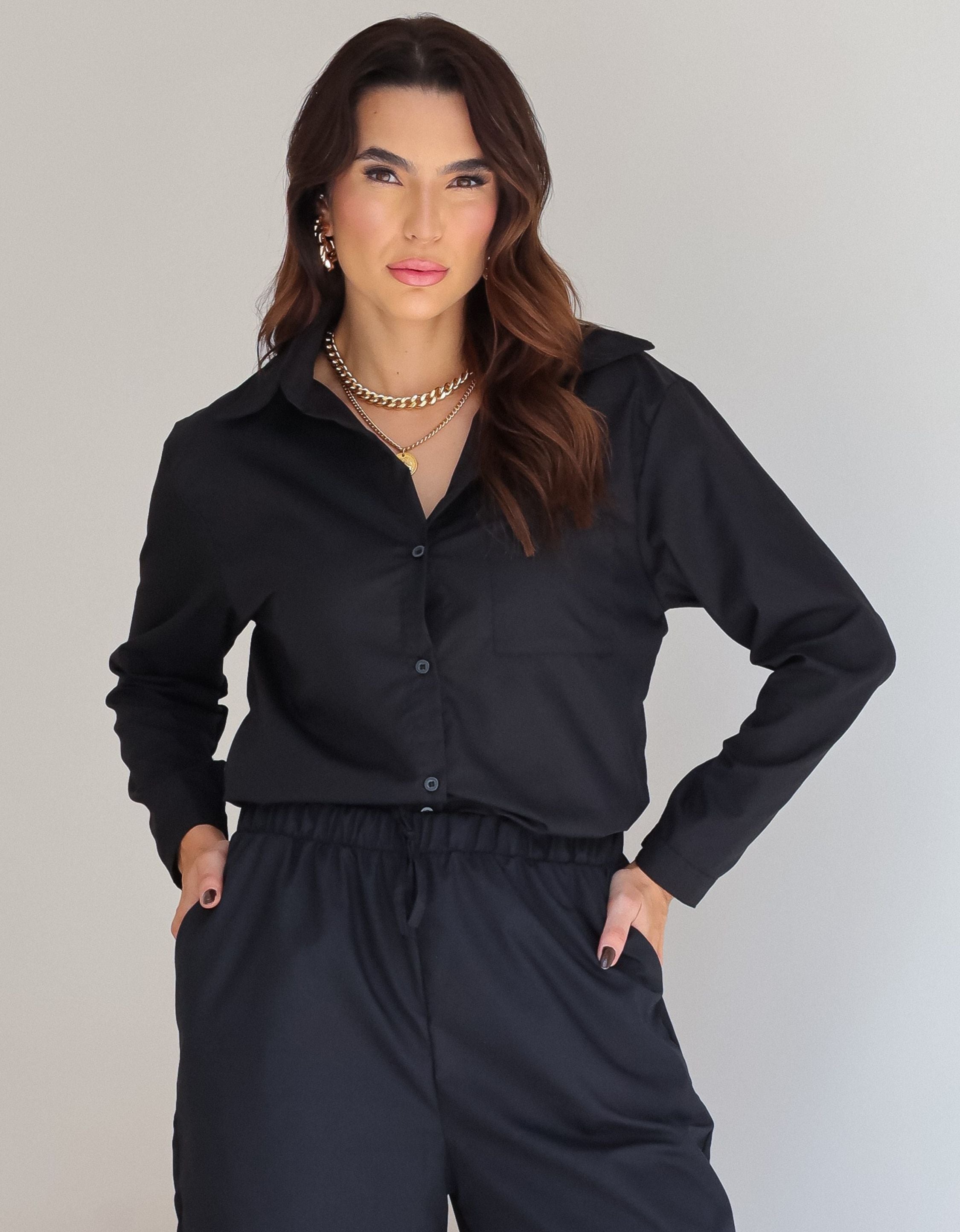 Camisa Oversized em Tricoline