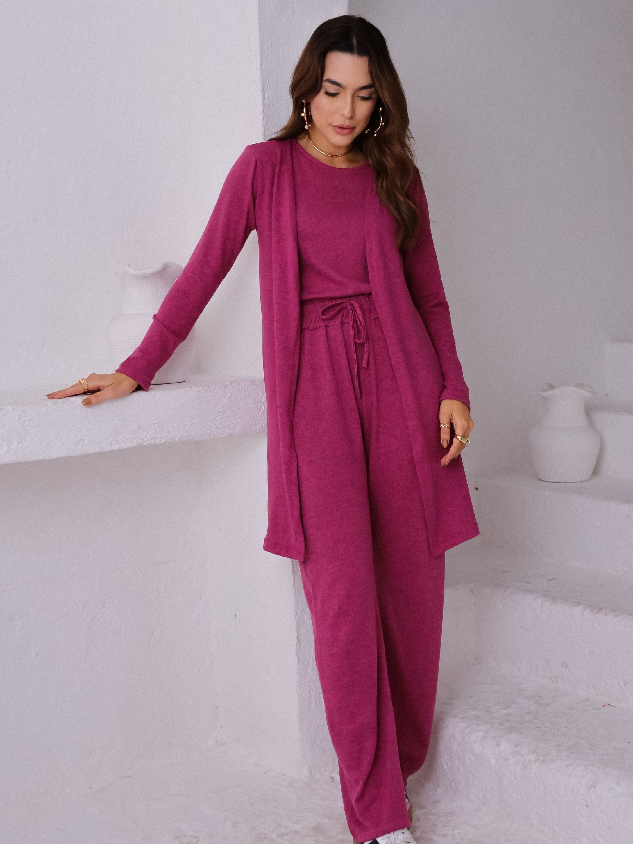 Conjunto Malha de Tricot Três Peças