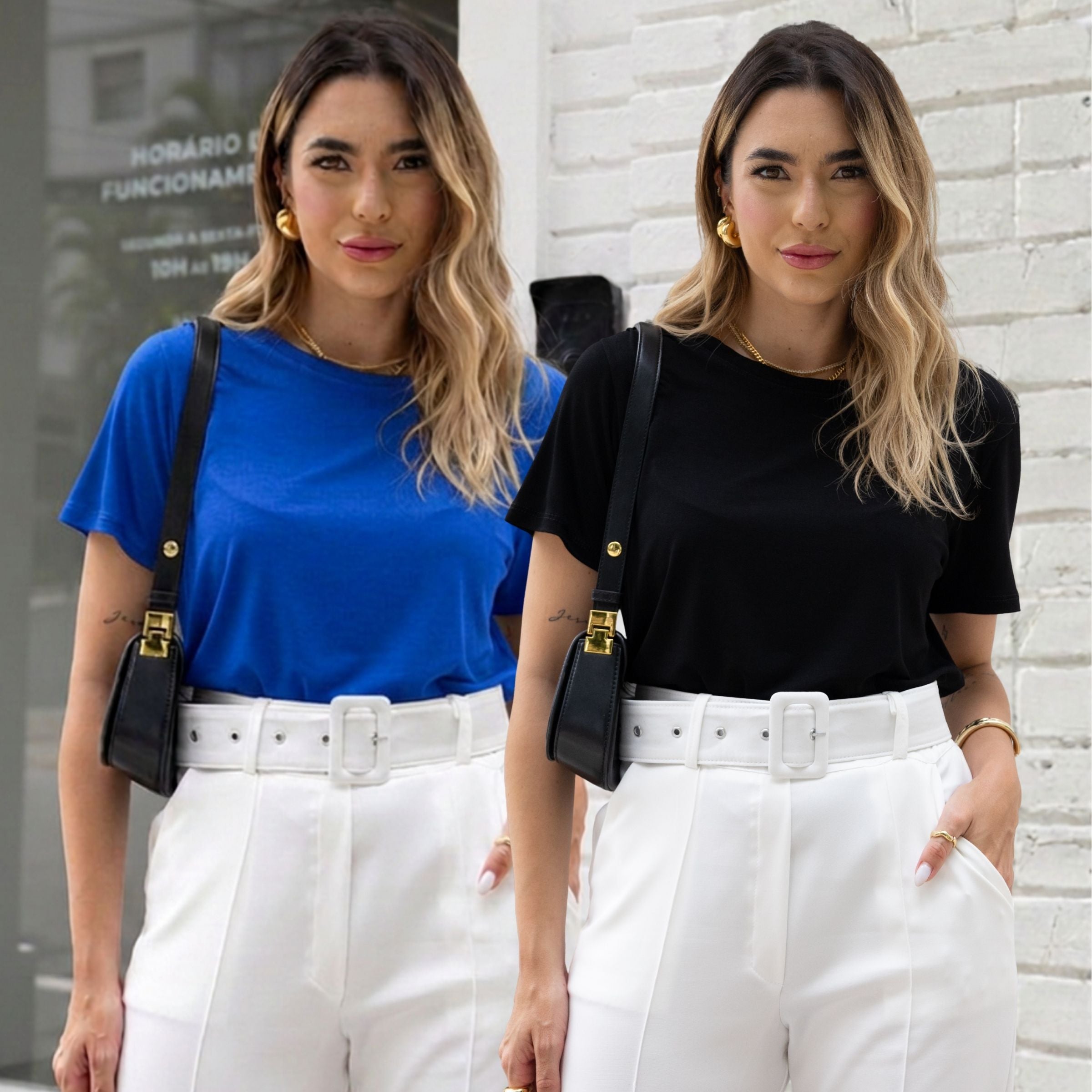 Kit 02 Blusas Gola Canoa