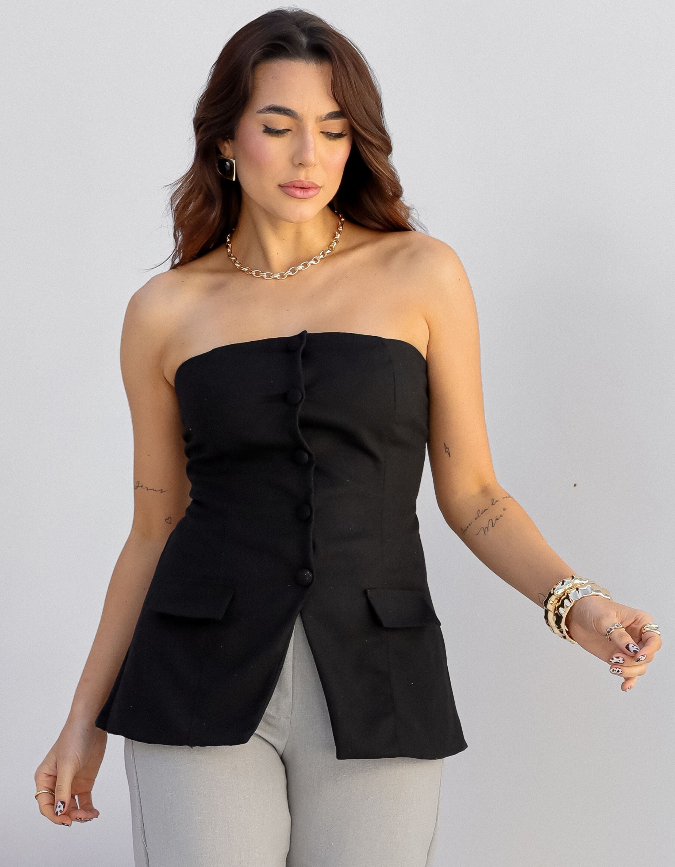 Blusa Tomara Que Caia em Linho