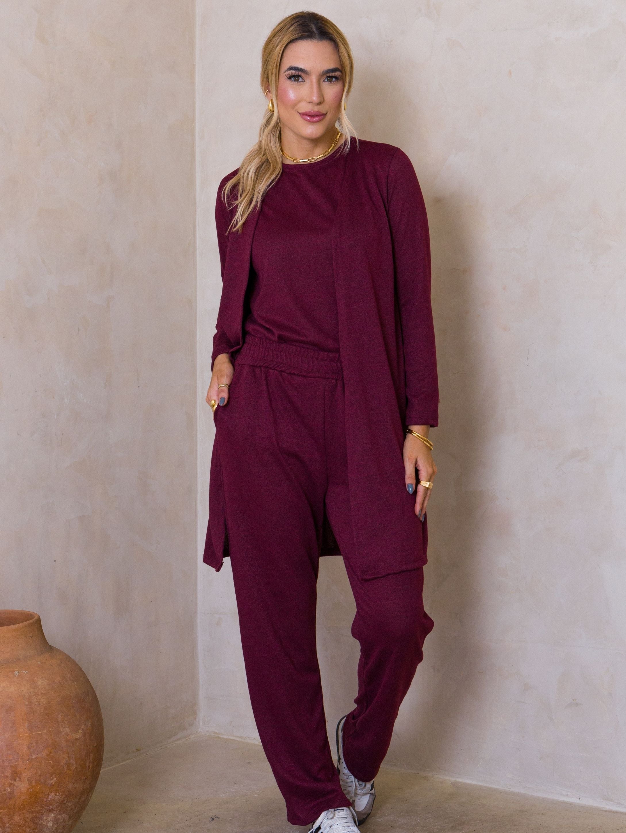 Conjunto Malha de Tricot Três Peças