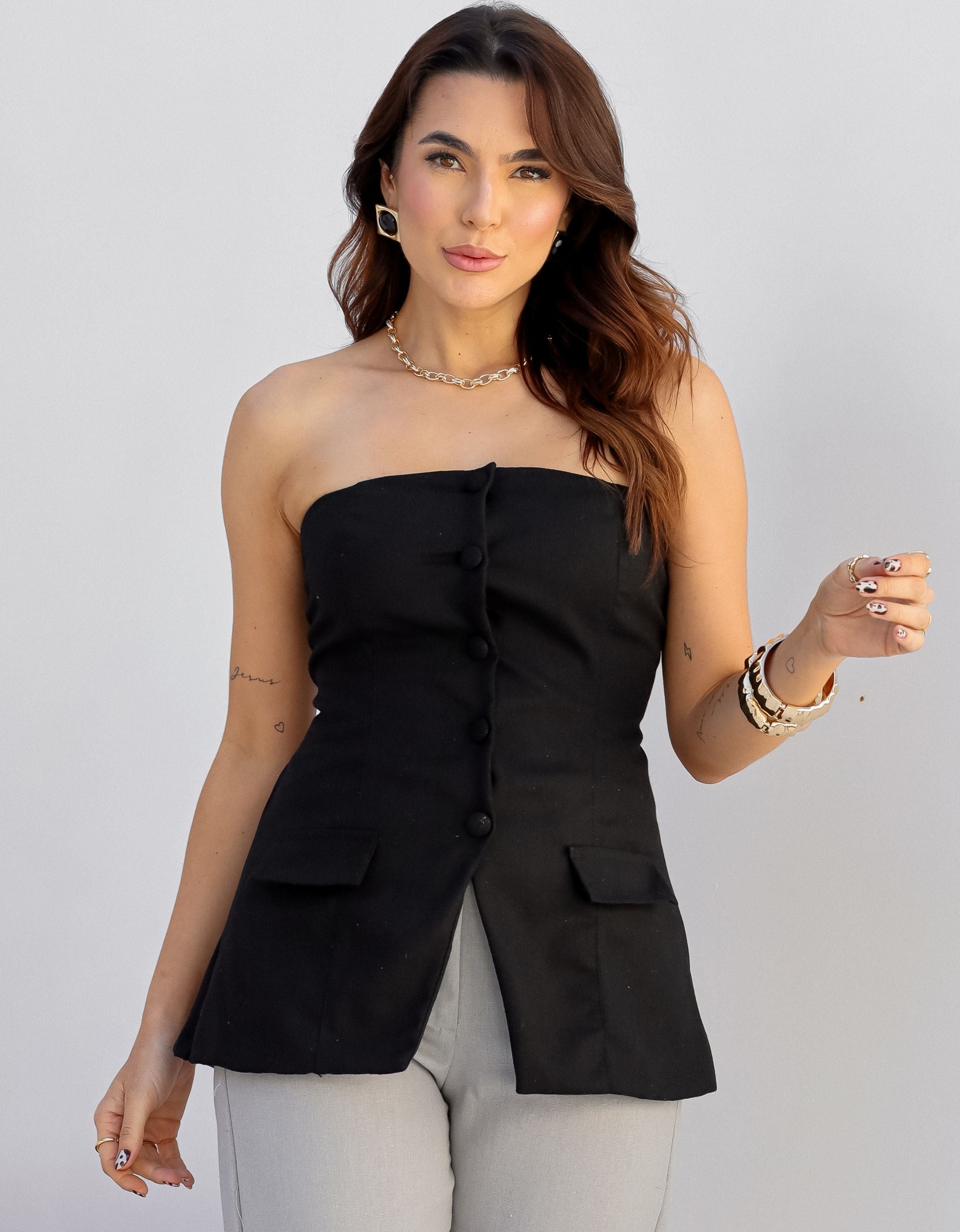 Blusa Tomara Que Caia em Linho