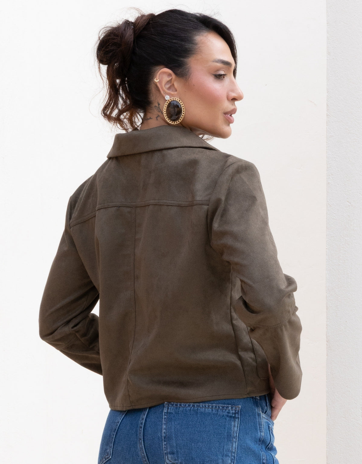 Casaco Suede com Bolsos