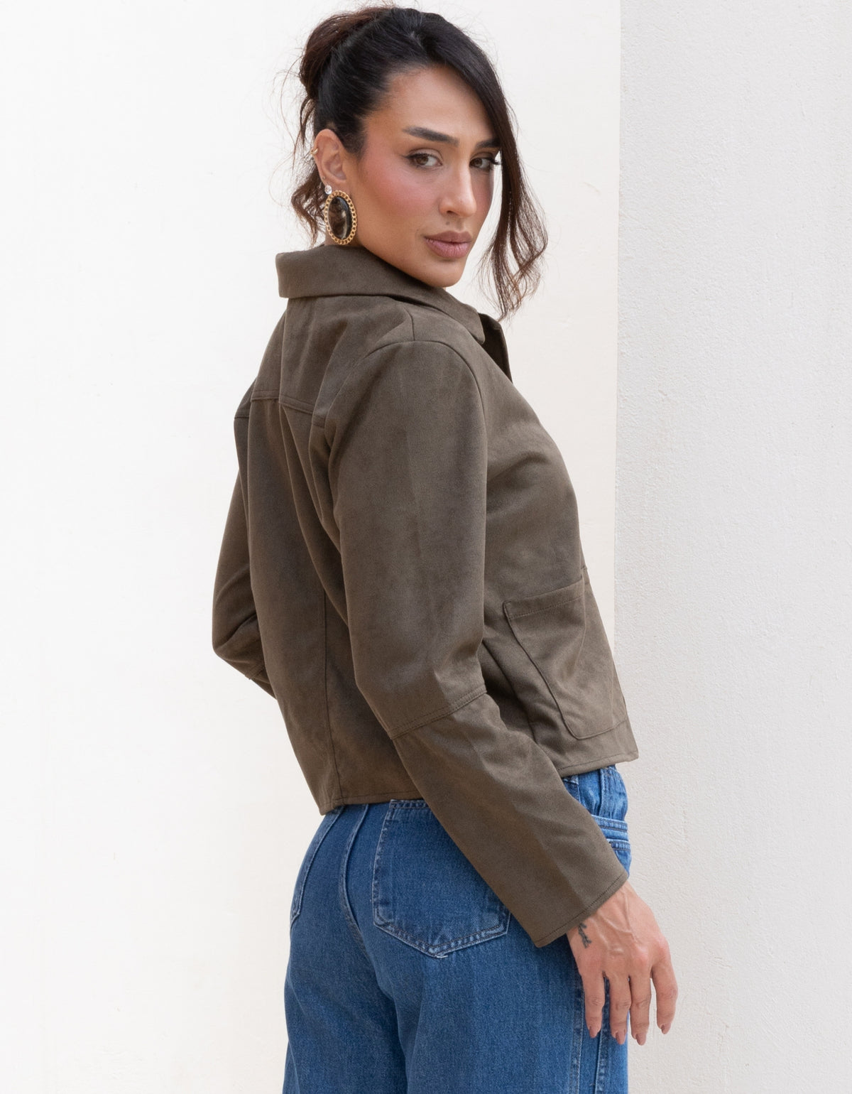 Casaco Suede com Bolsos