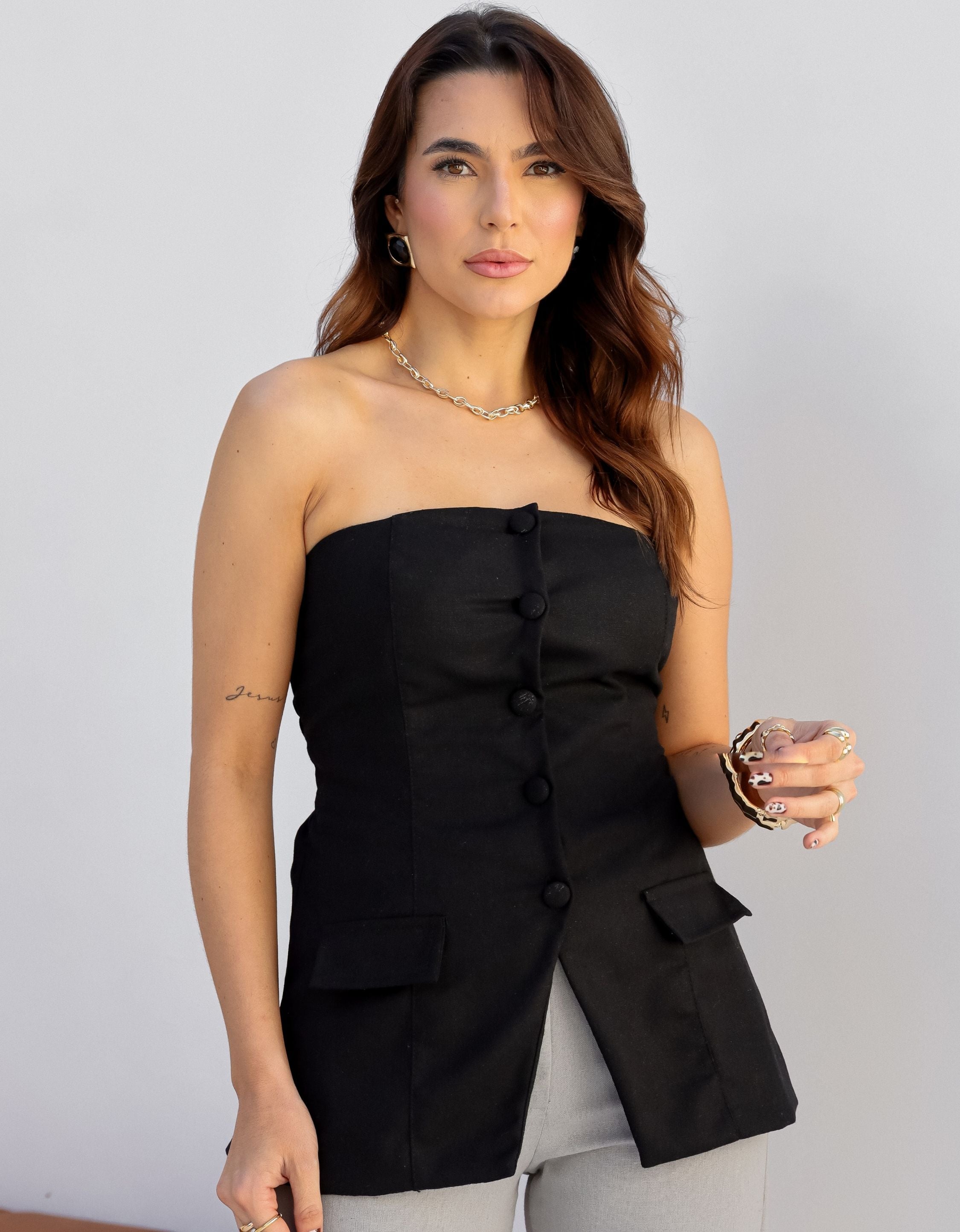 Blusa Tomara Que Caia em Linho