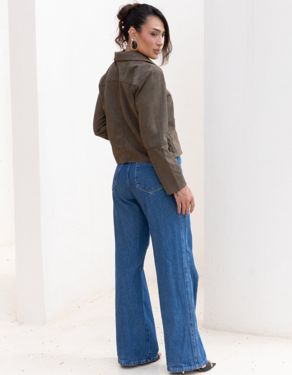 Casaco Suede com Bolsos