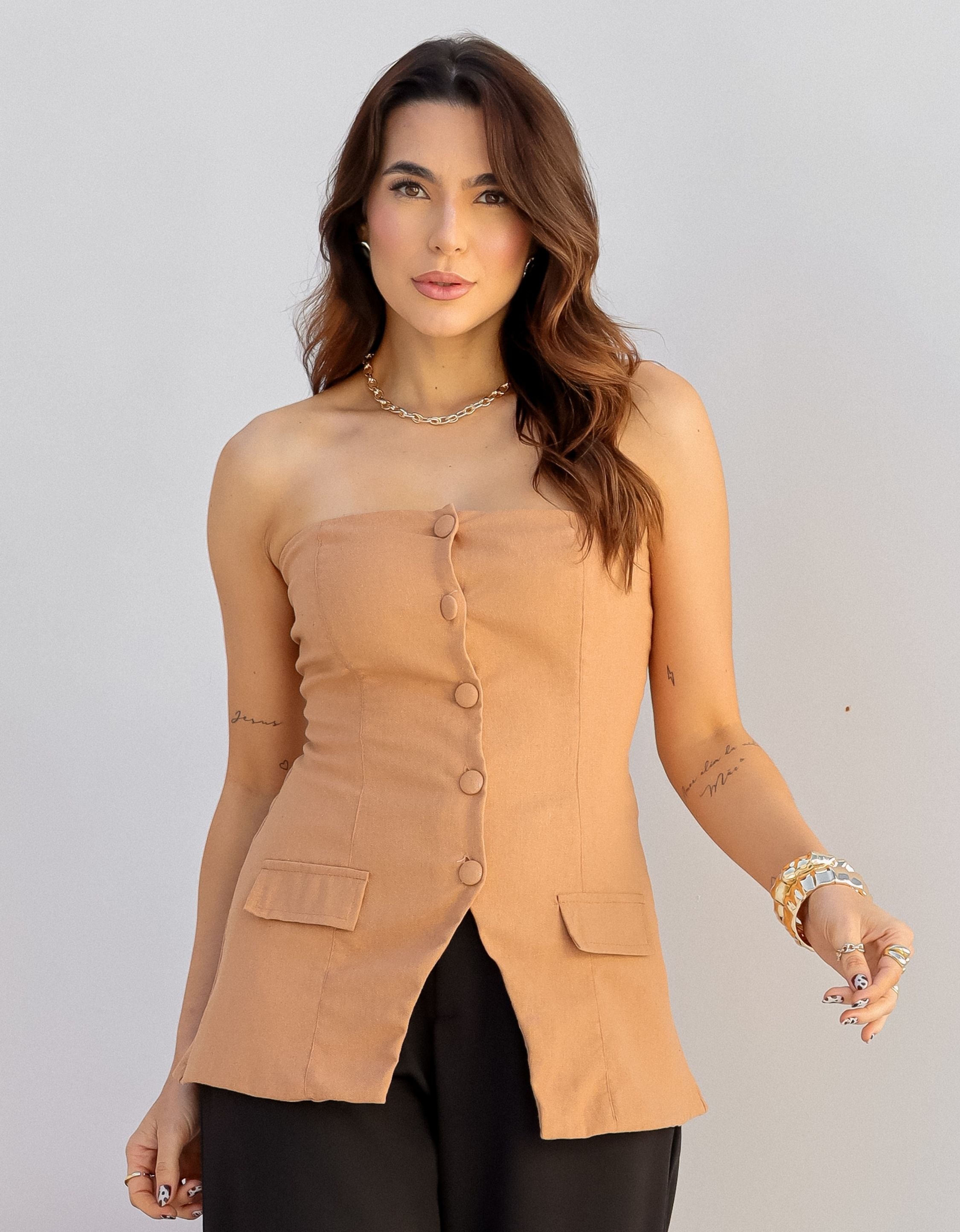 Blusa Tomara Que Caia em Linho