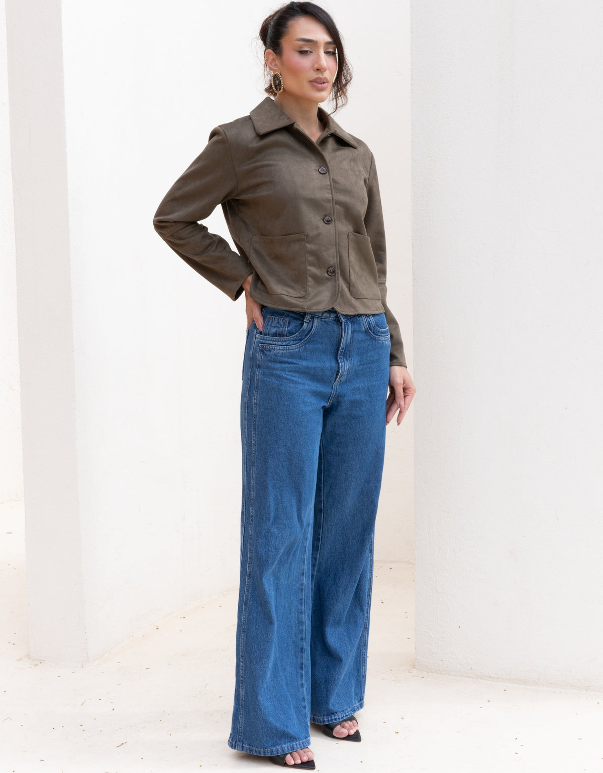 Casaco Suede com Bolsos