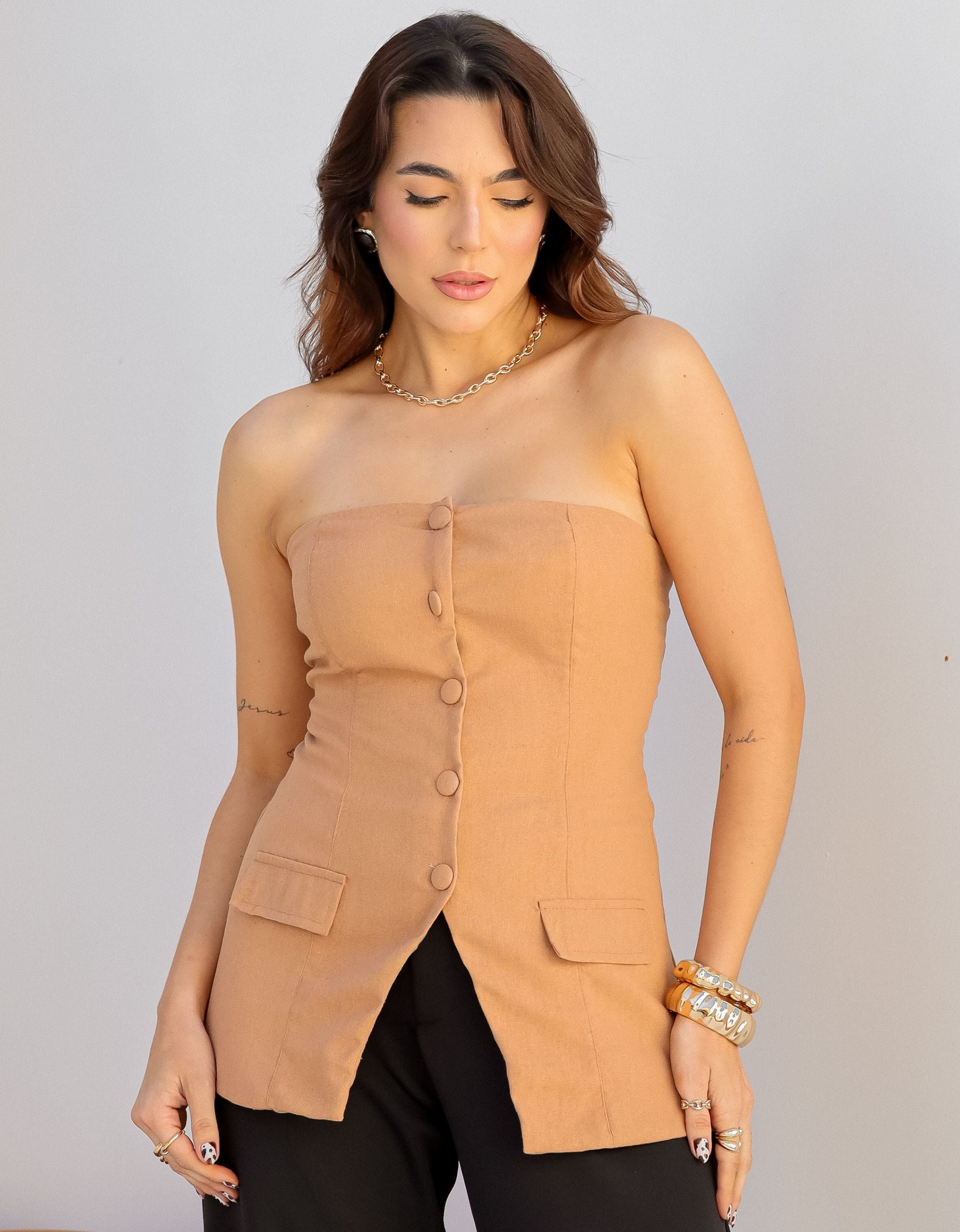 Blusa Tomara Que Caia em Linho