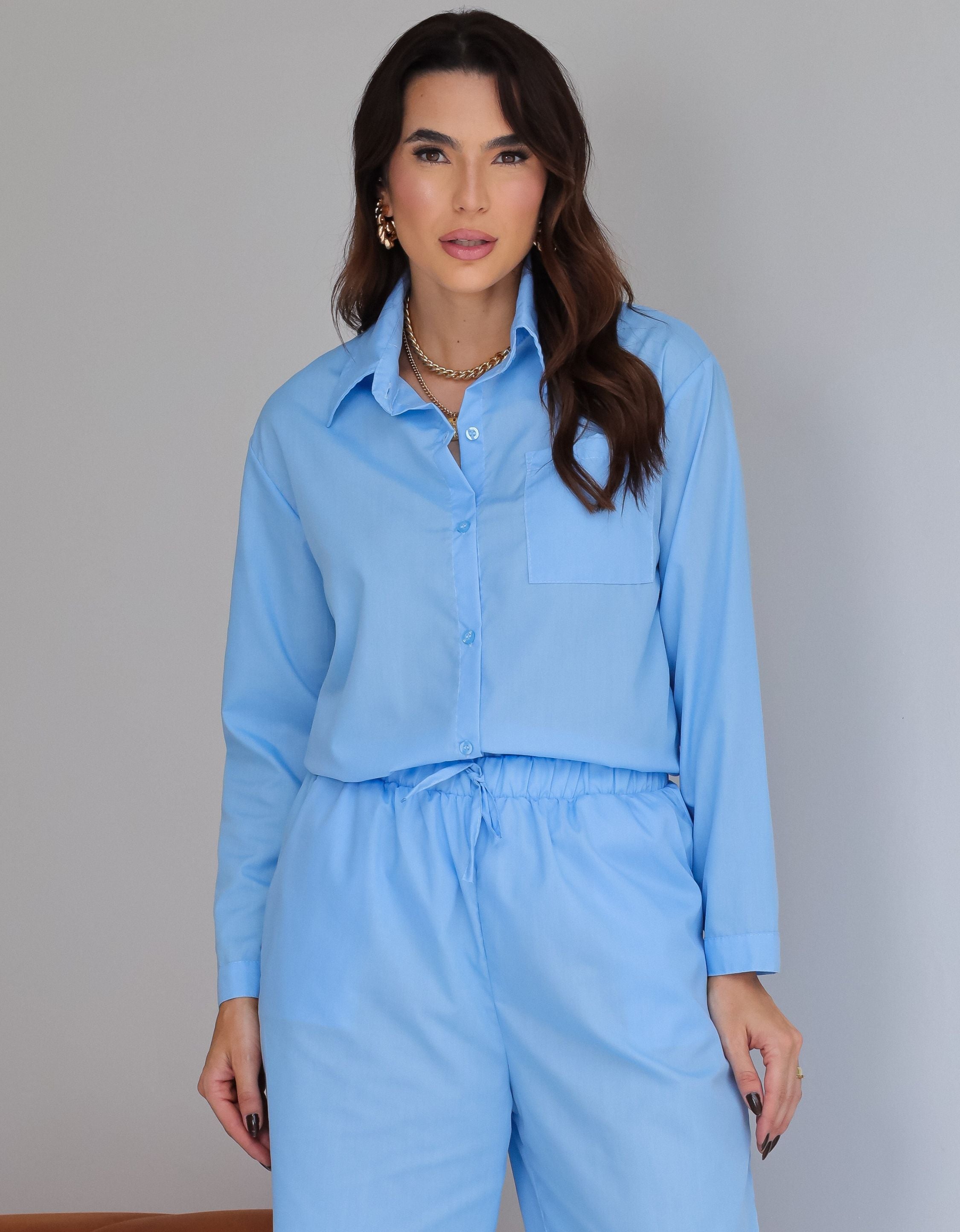 Camisa Oversized em Tricoline