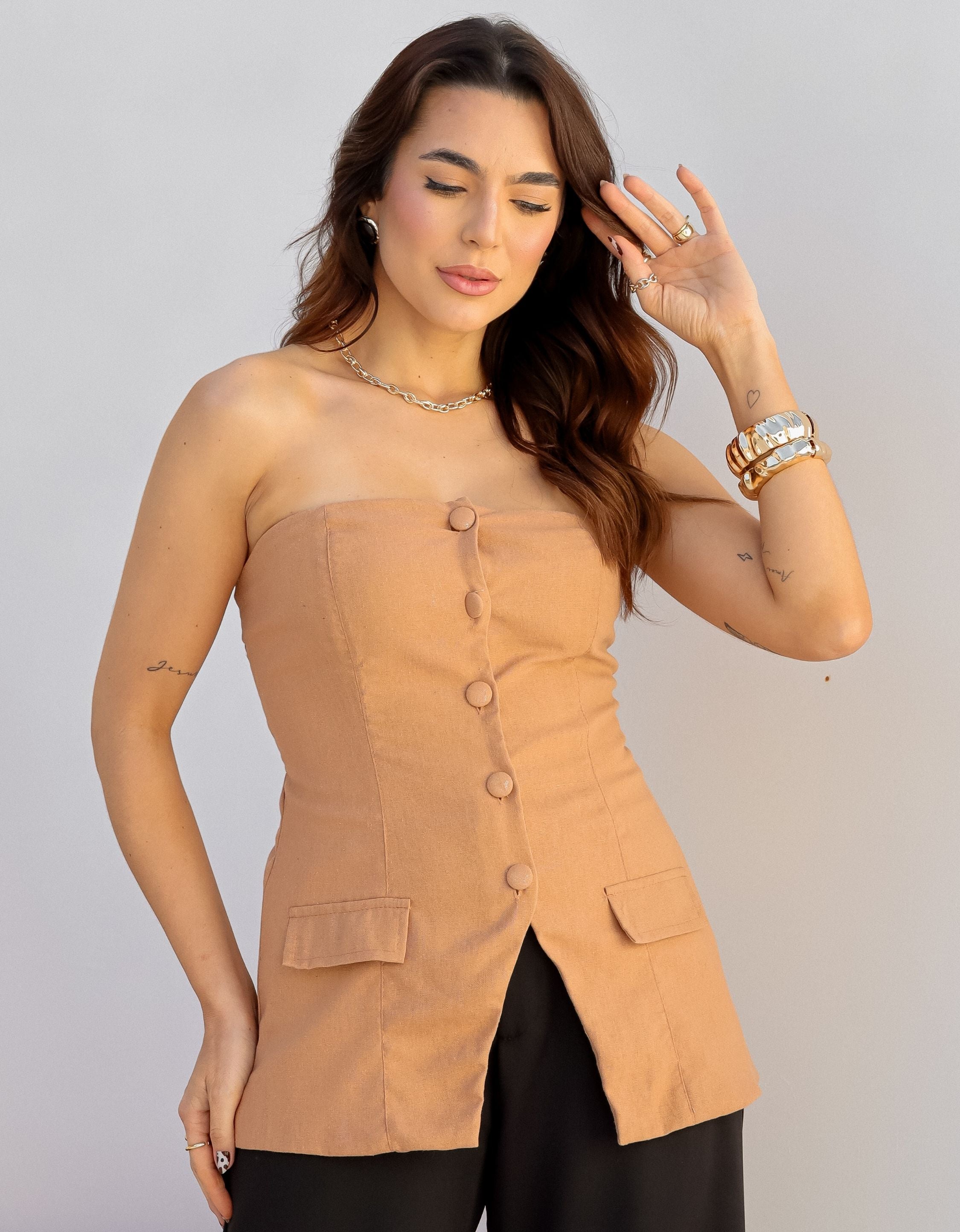 Blusa Tomara Que Caia em Linho