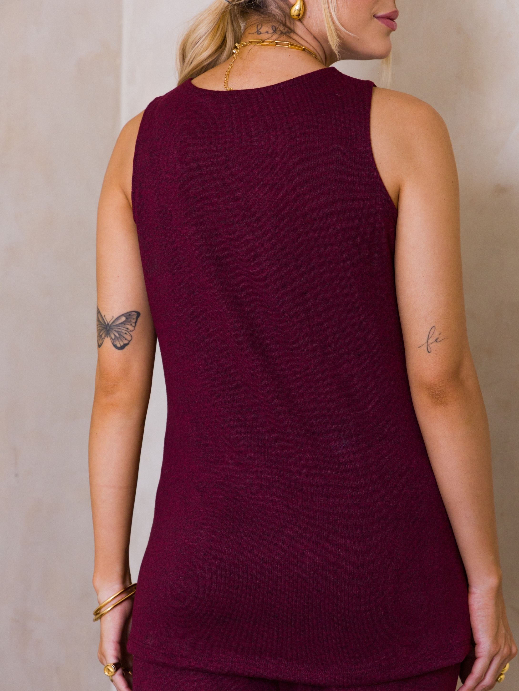Conjunto Malha de Tricot Três Peças