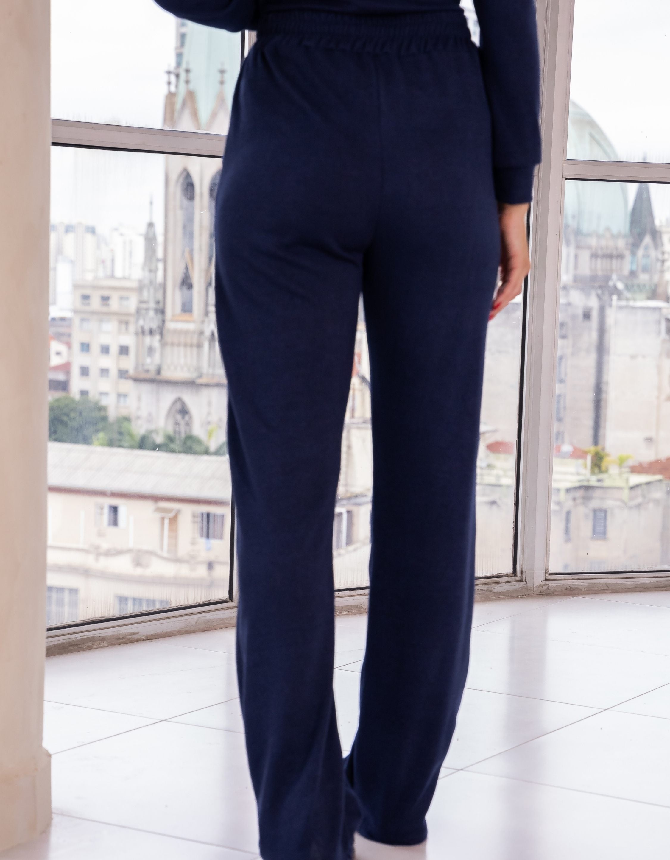 Conjunto Malha de Tricot Calça e Blusa Gola Alta