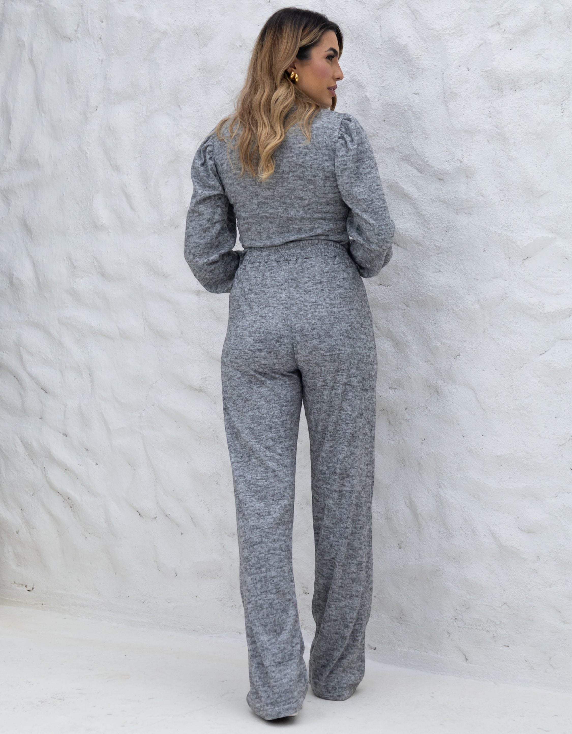 Conjunto Malha de Tricot Calça e Blusa Gola Alta