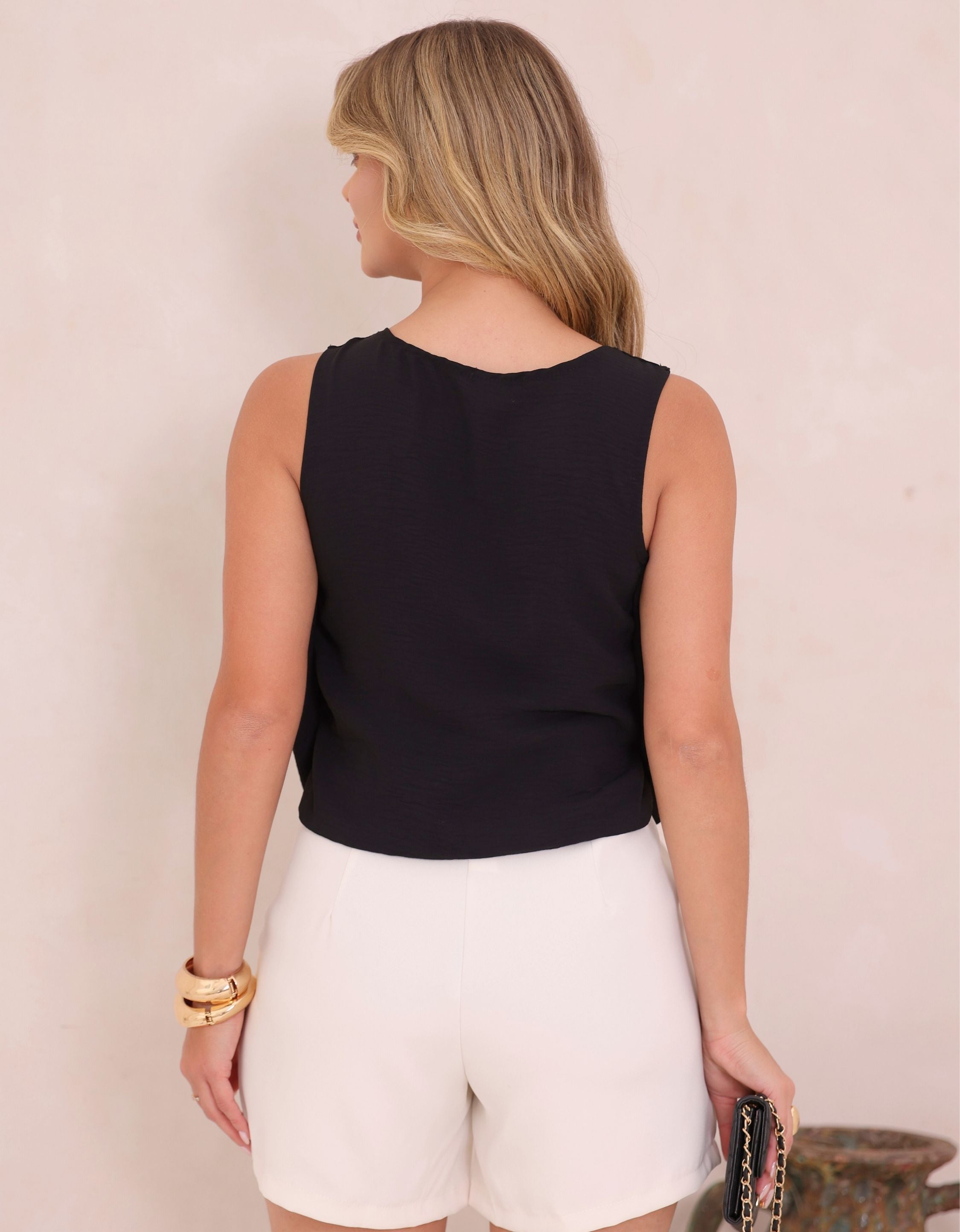 Blusa Crepe com Botões