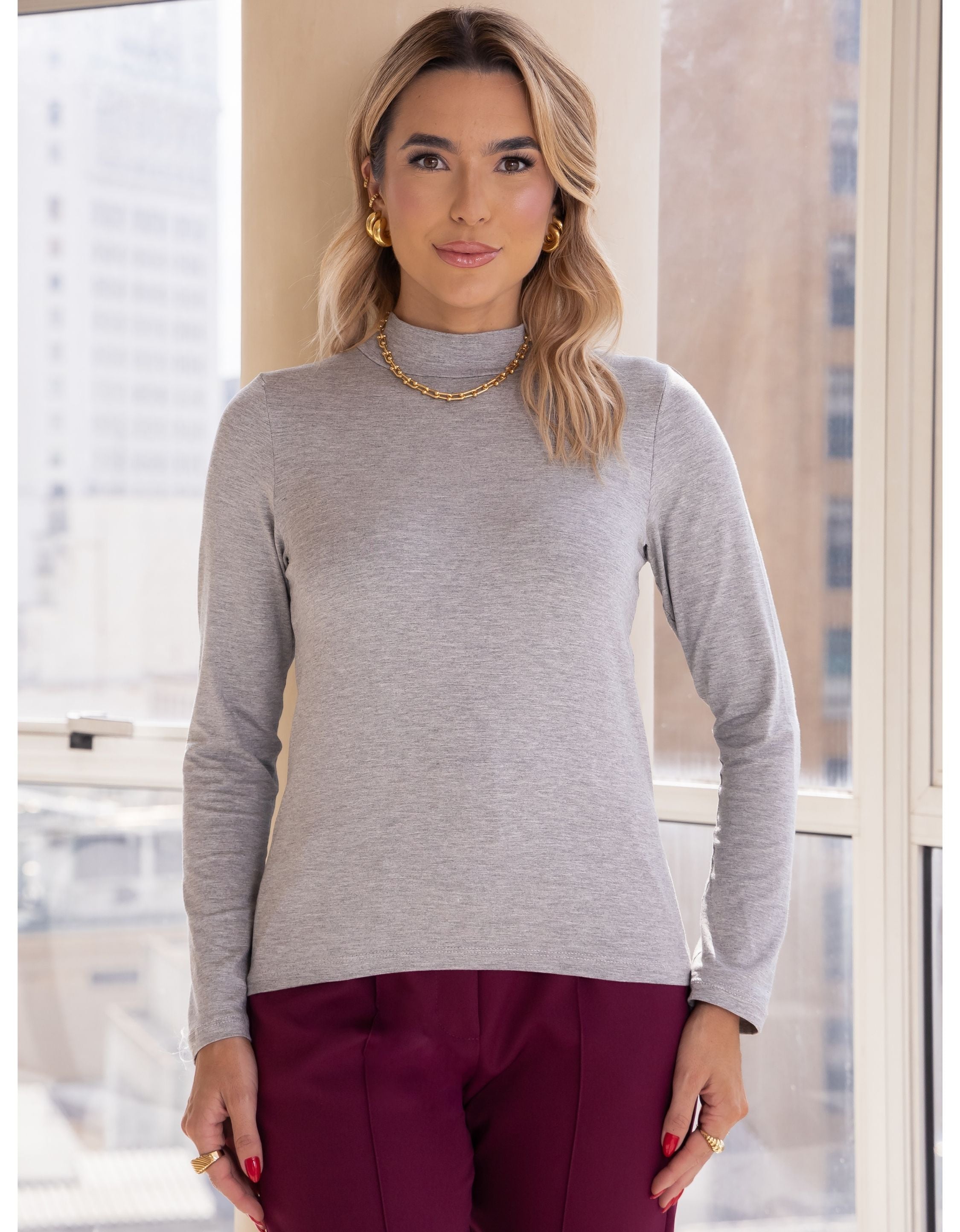 Blusa Cacharrel Gola Alta Malha de Viscose