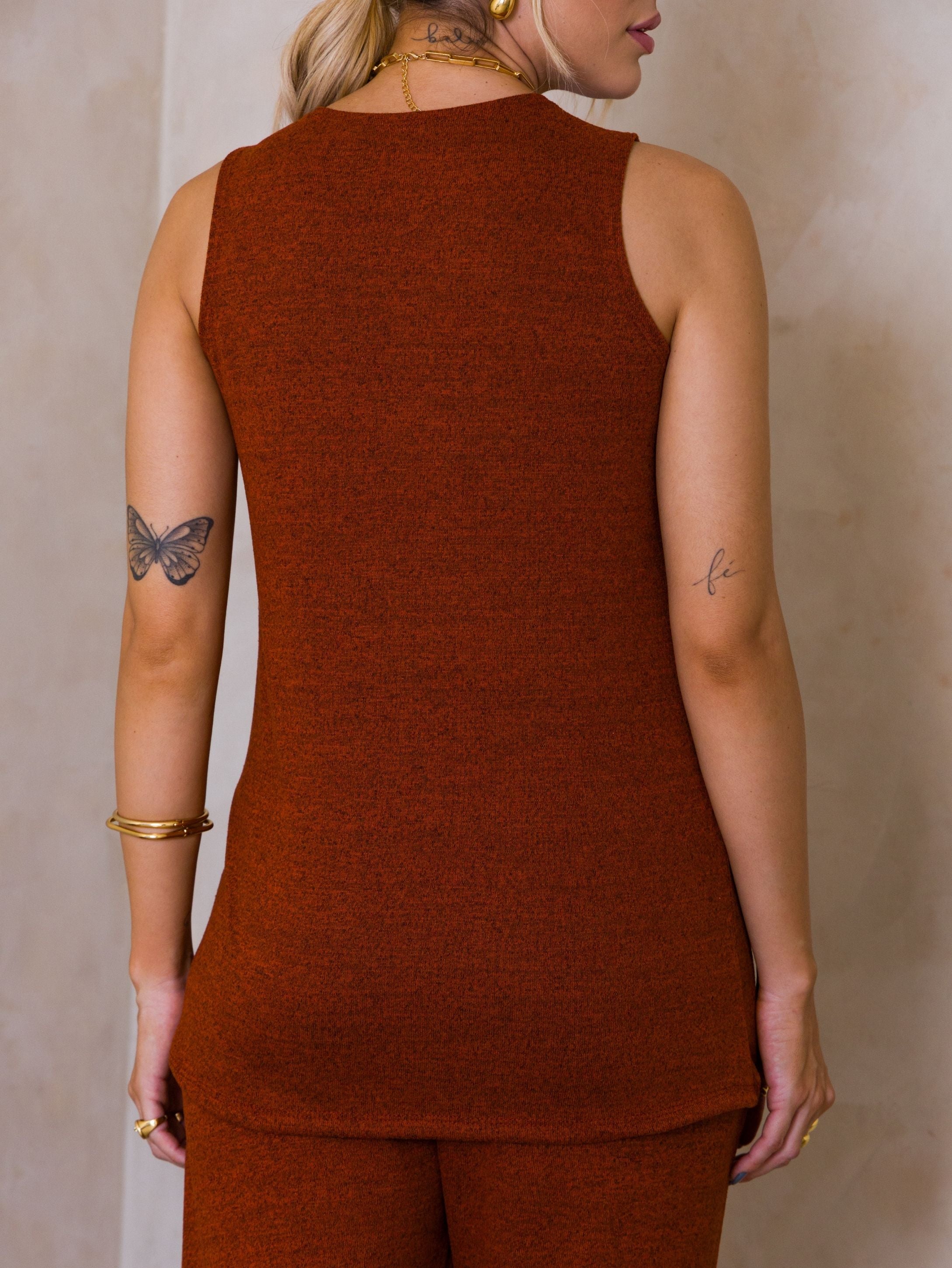 Conjunto Malha de Tricot Três Peças
