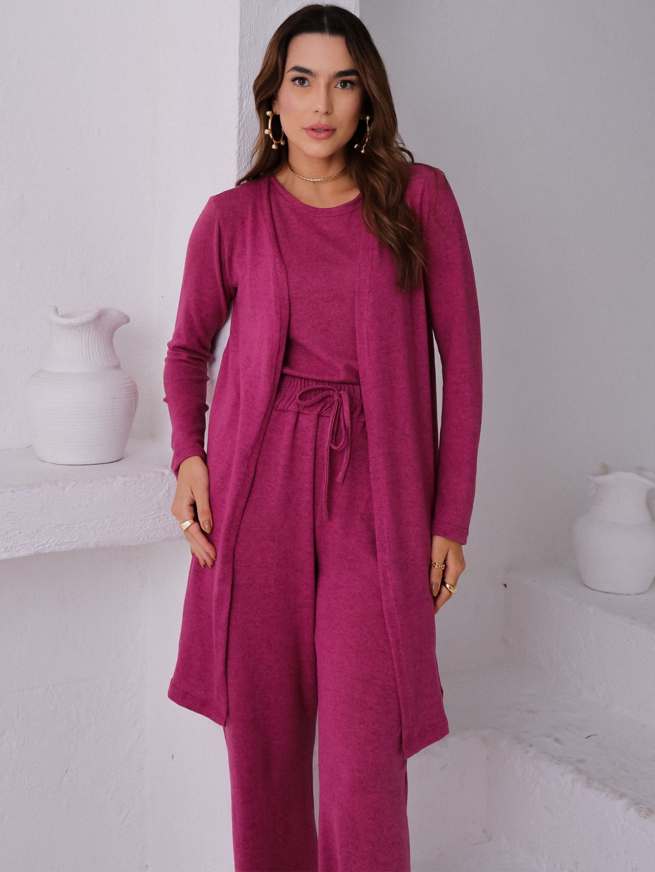 Conjunto Malha de Tricot Três Peças