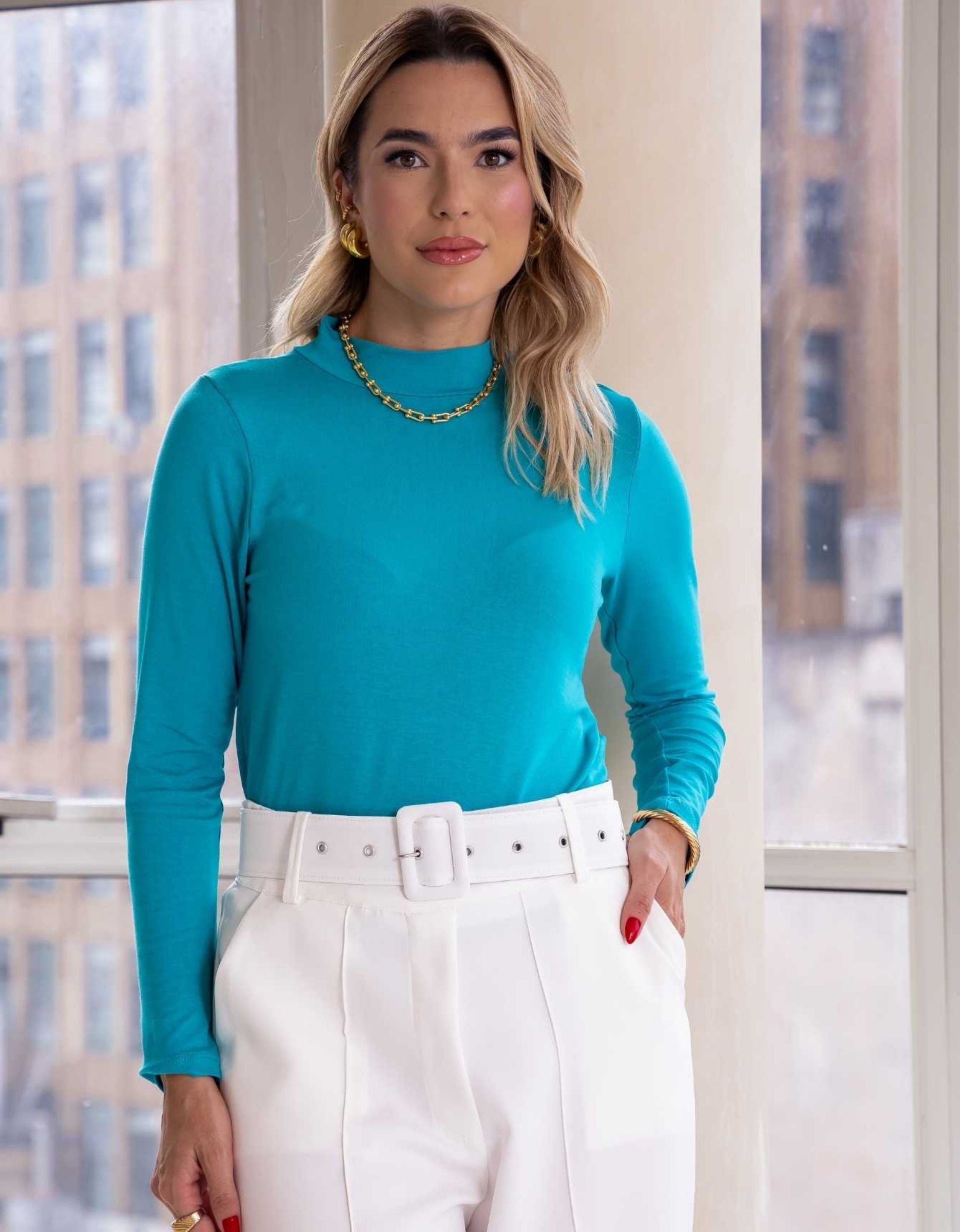 Blusa Cacharrel Gola Alta Malha de Viscose