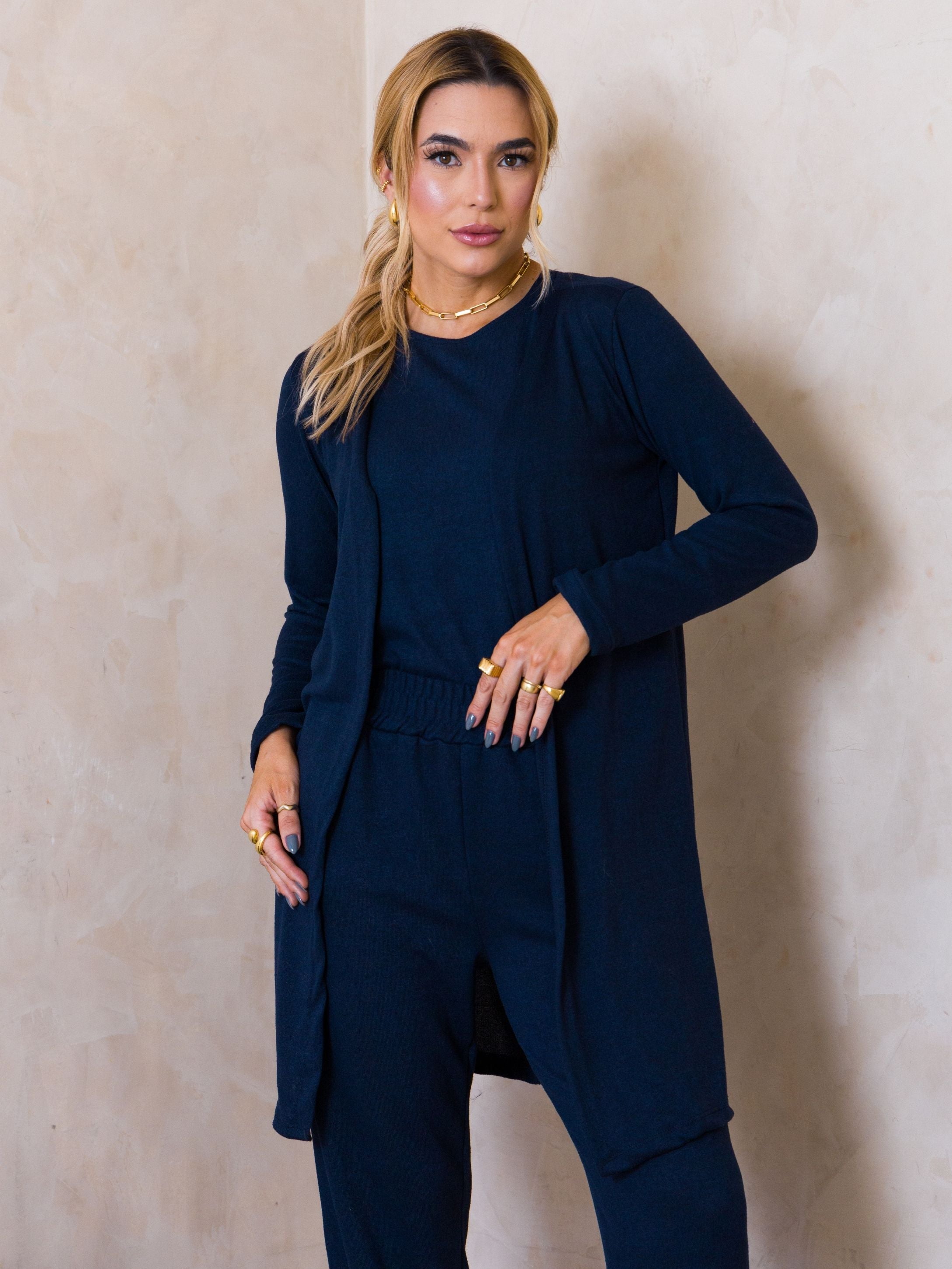 Conjunto Malha de Tricot Três Peças