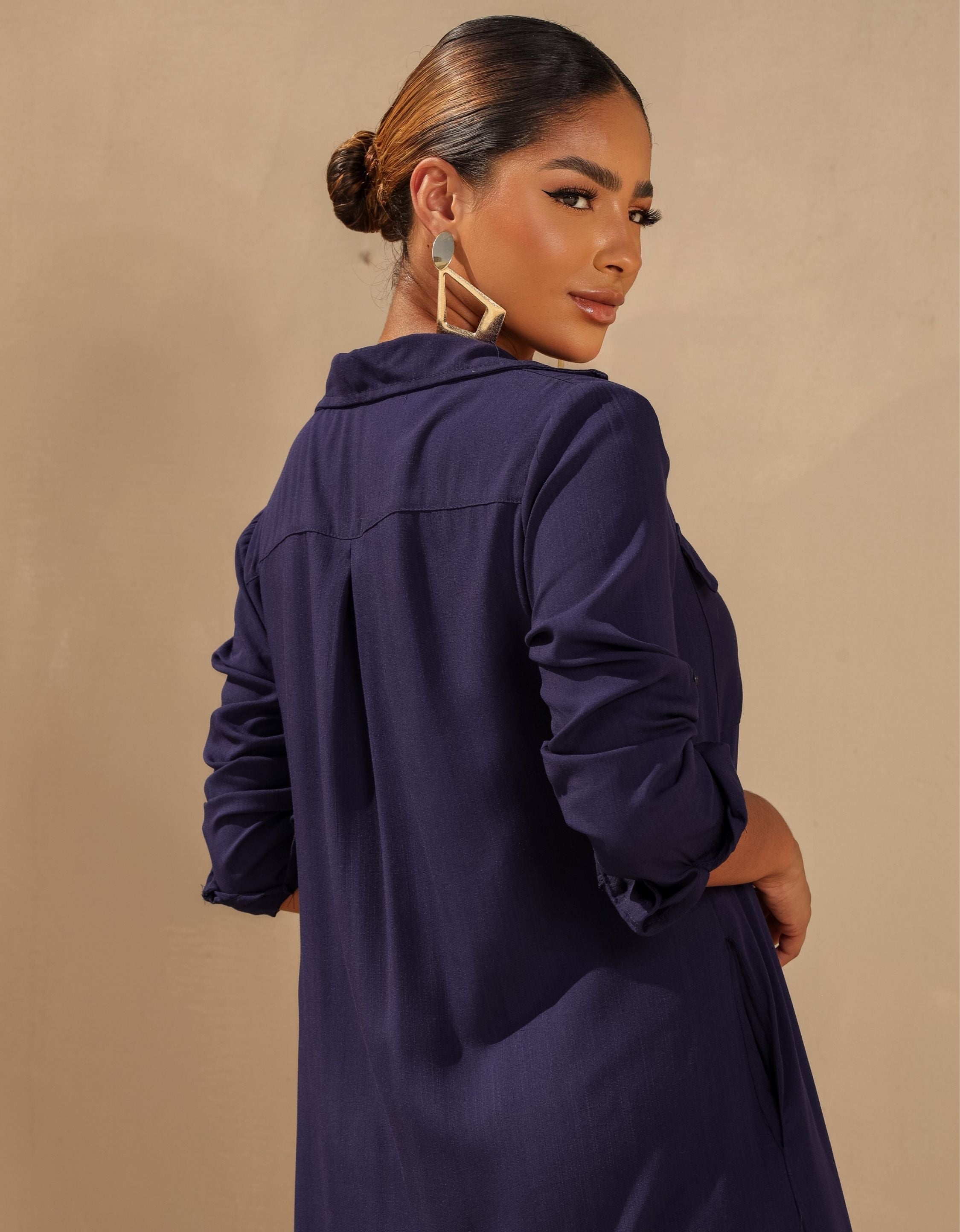 Vestido Longo Elegante Chemise em Viscose