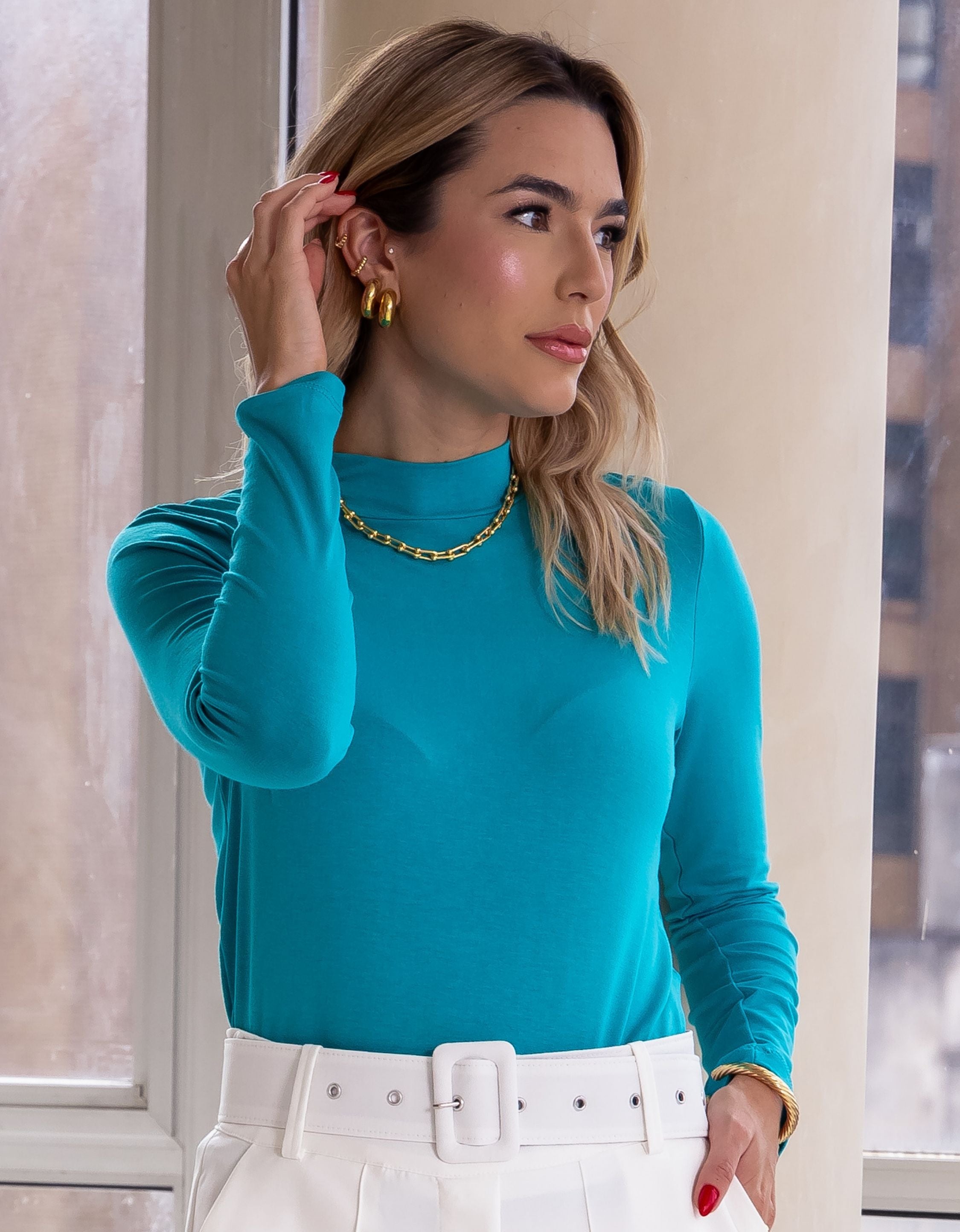 Blusa Cacharrel Gola Alta Malha de Viscose