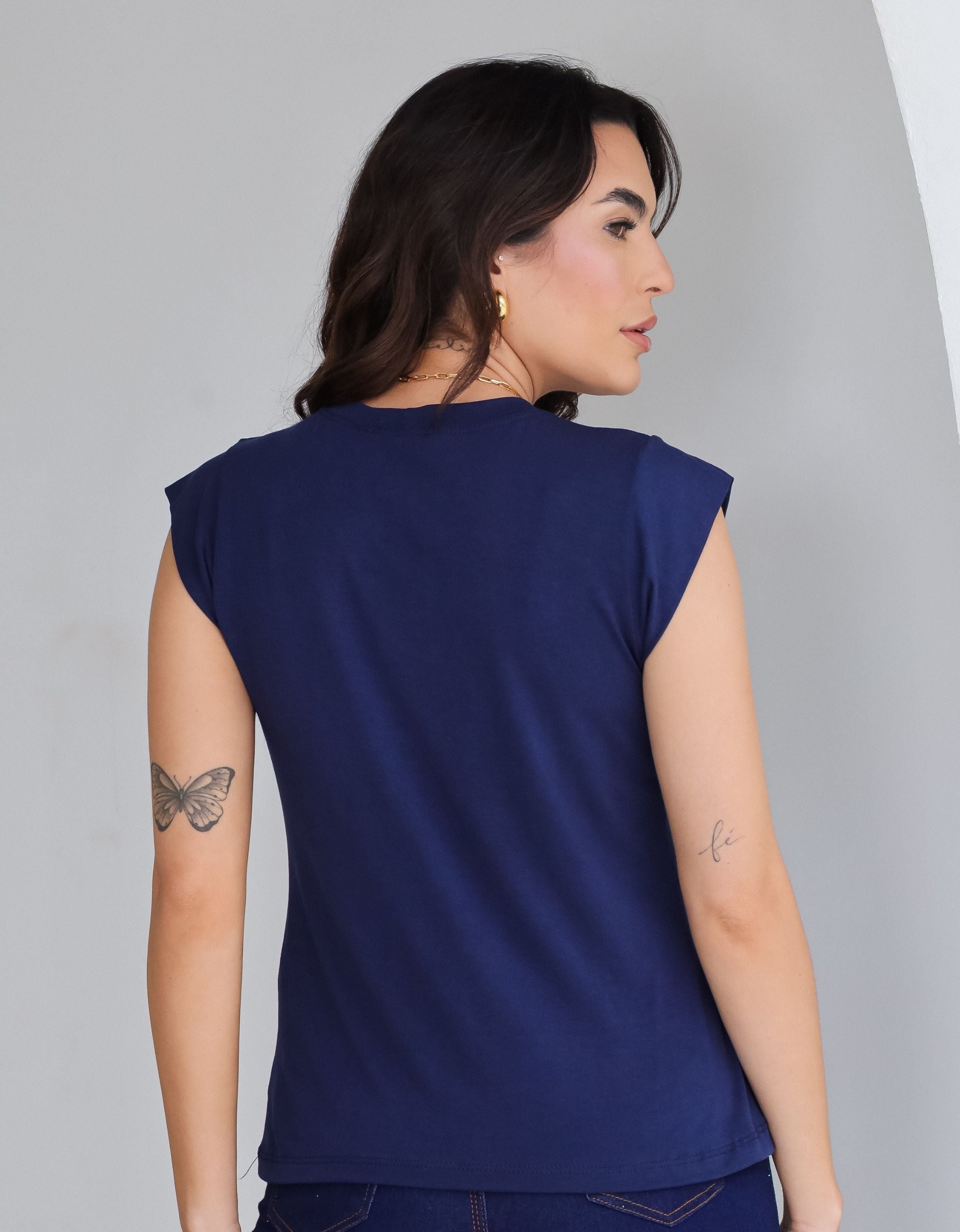 Blusa com Mangas em Malha de Viscose
