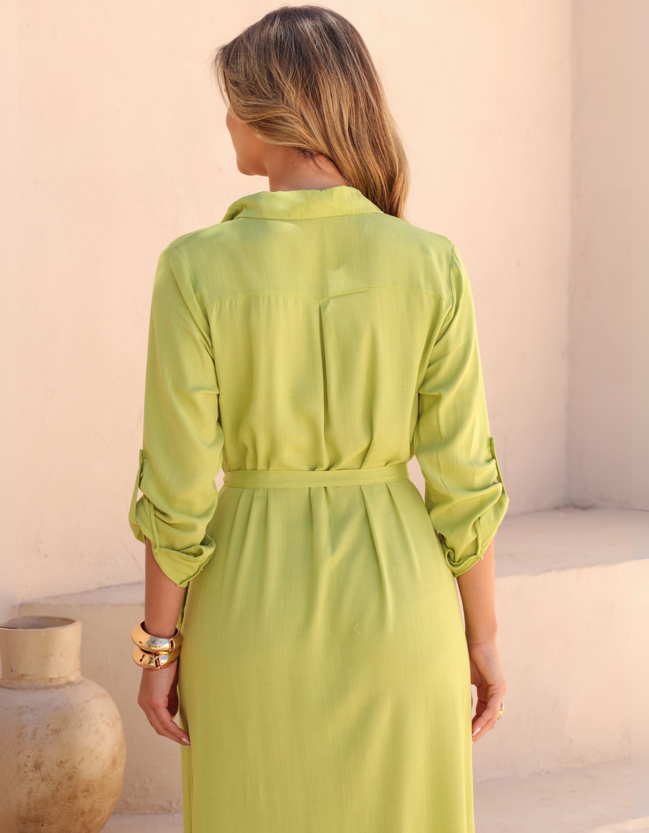 Vestido Longo Elegante Chemise em Viscose